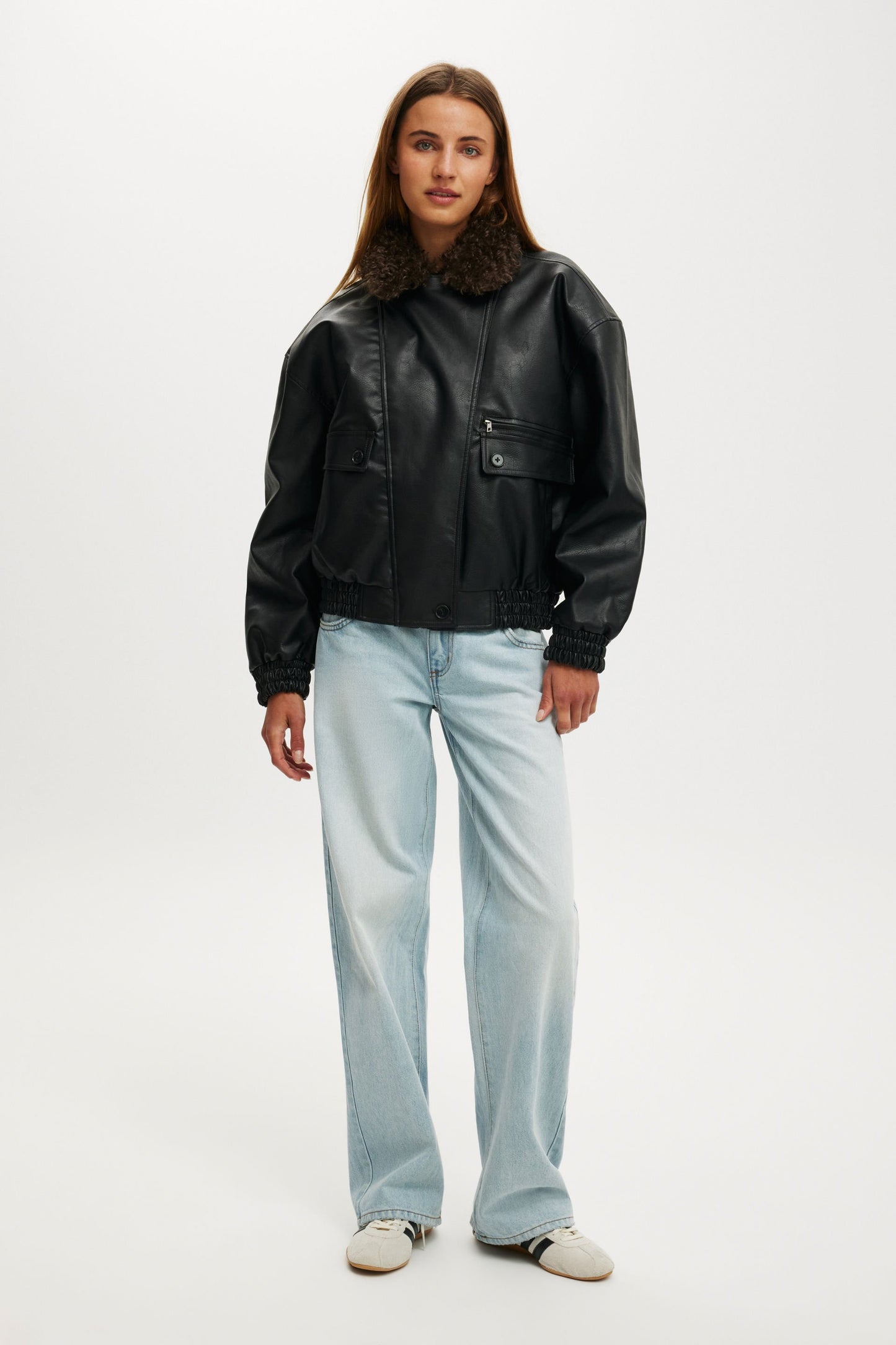 Darcy Faux Leather Bomber