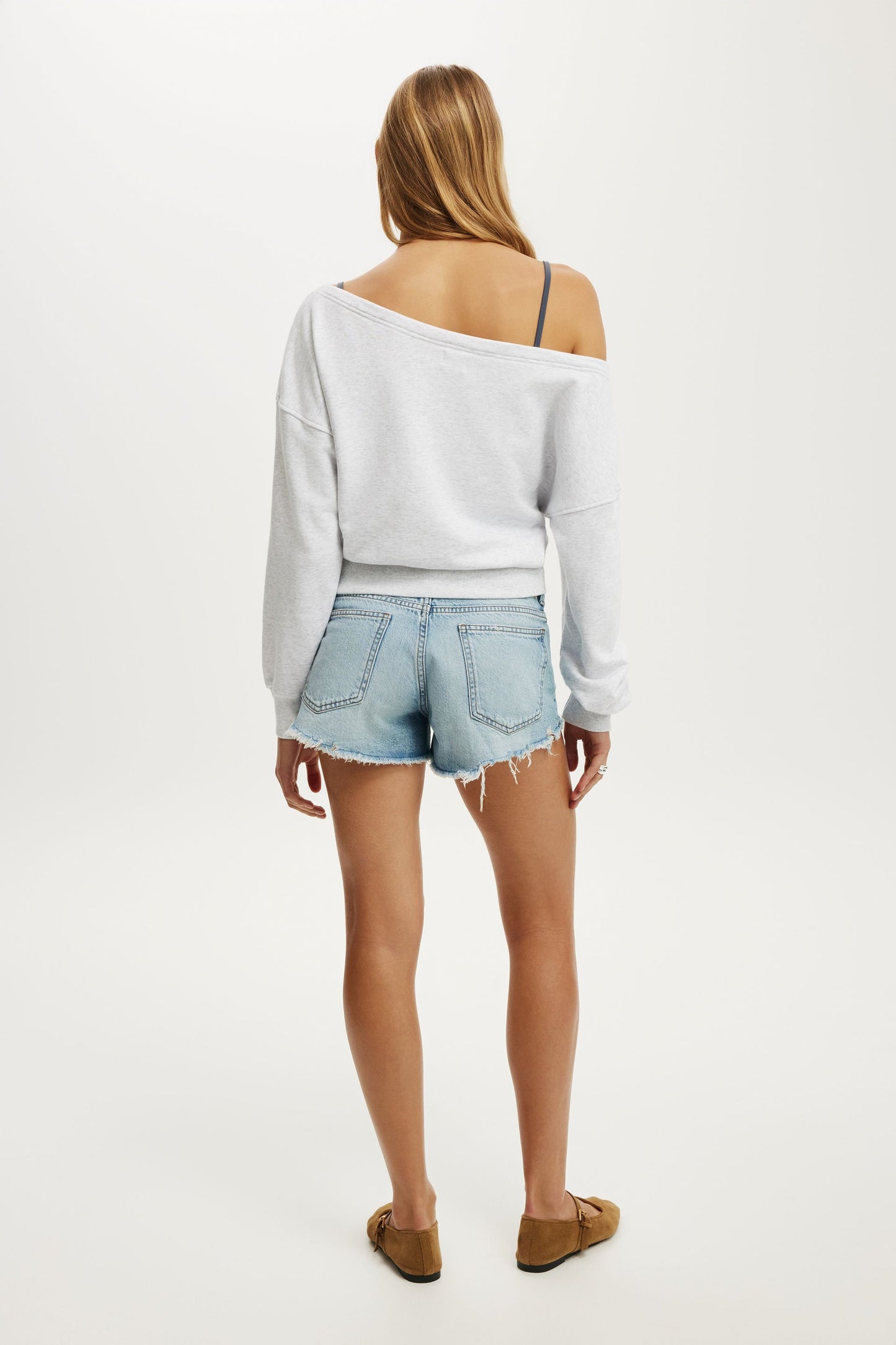 Relaxed Off Shoulder Sweatshirt