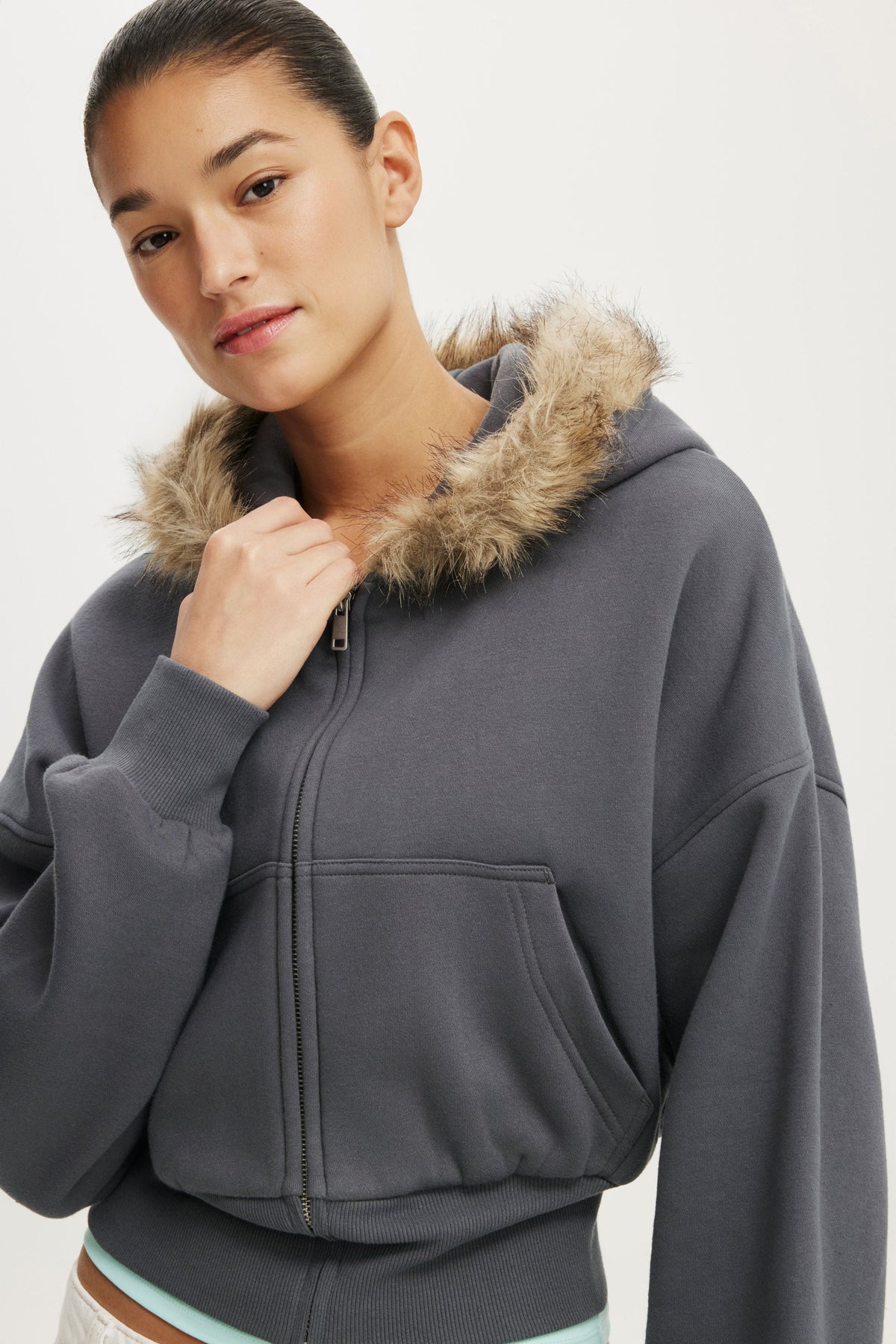 Oversized Zip Through Hoodie