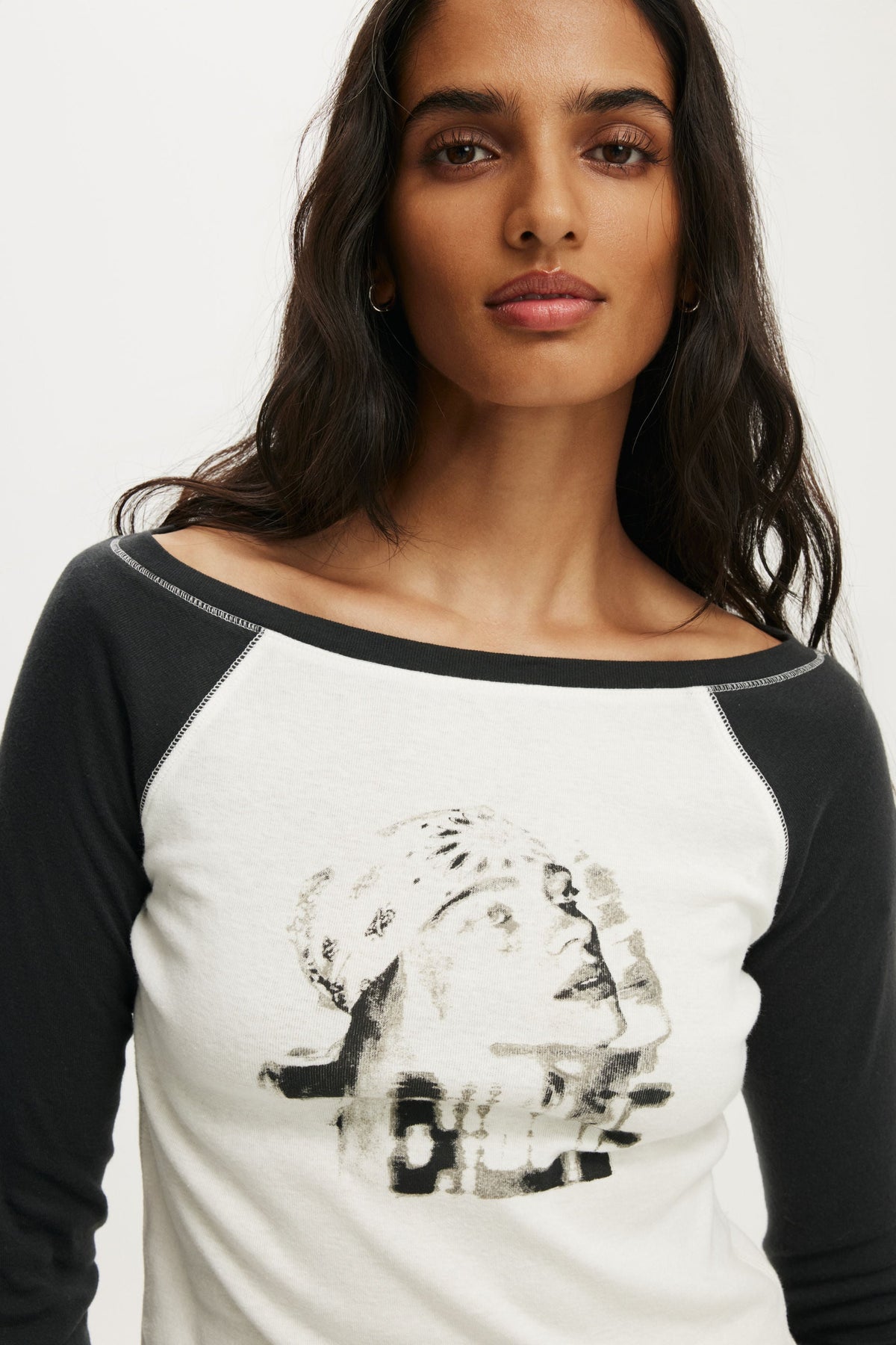 Billie Eilish Music Fitted LS Raglan Graphic Tee