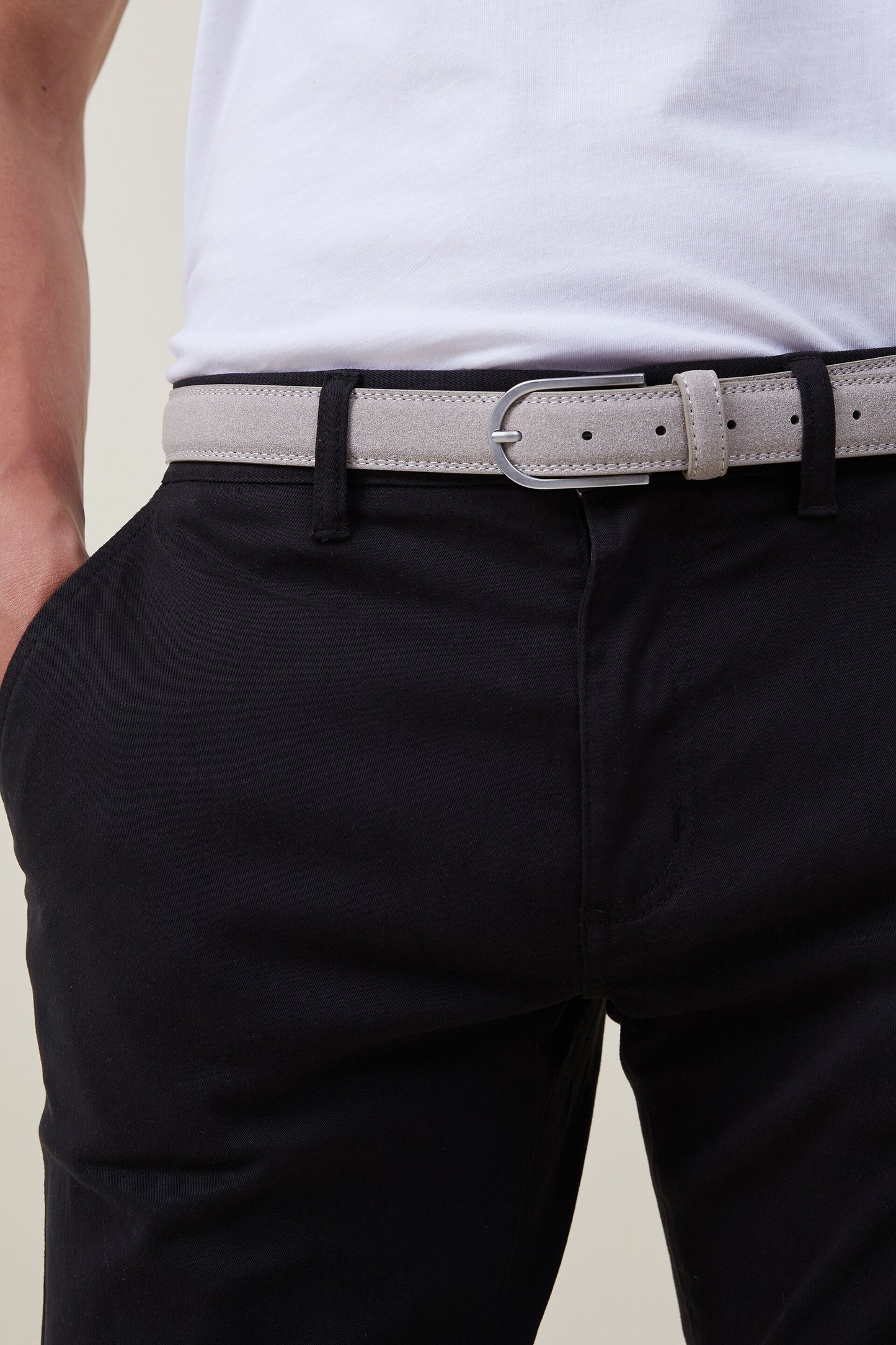 Slim Faux Suede Belt
