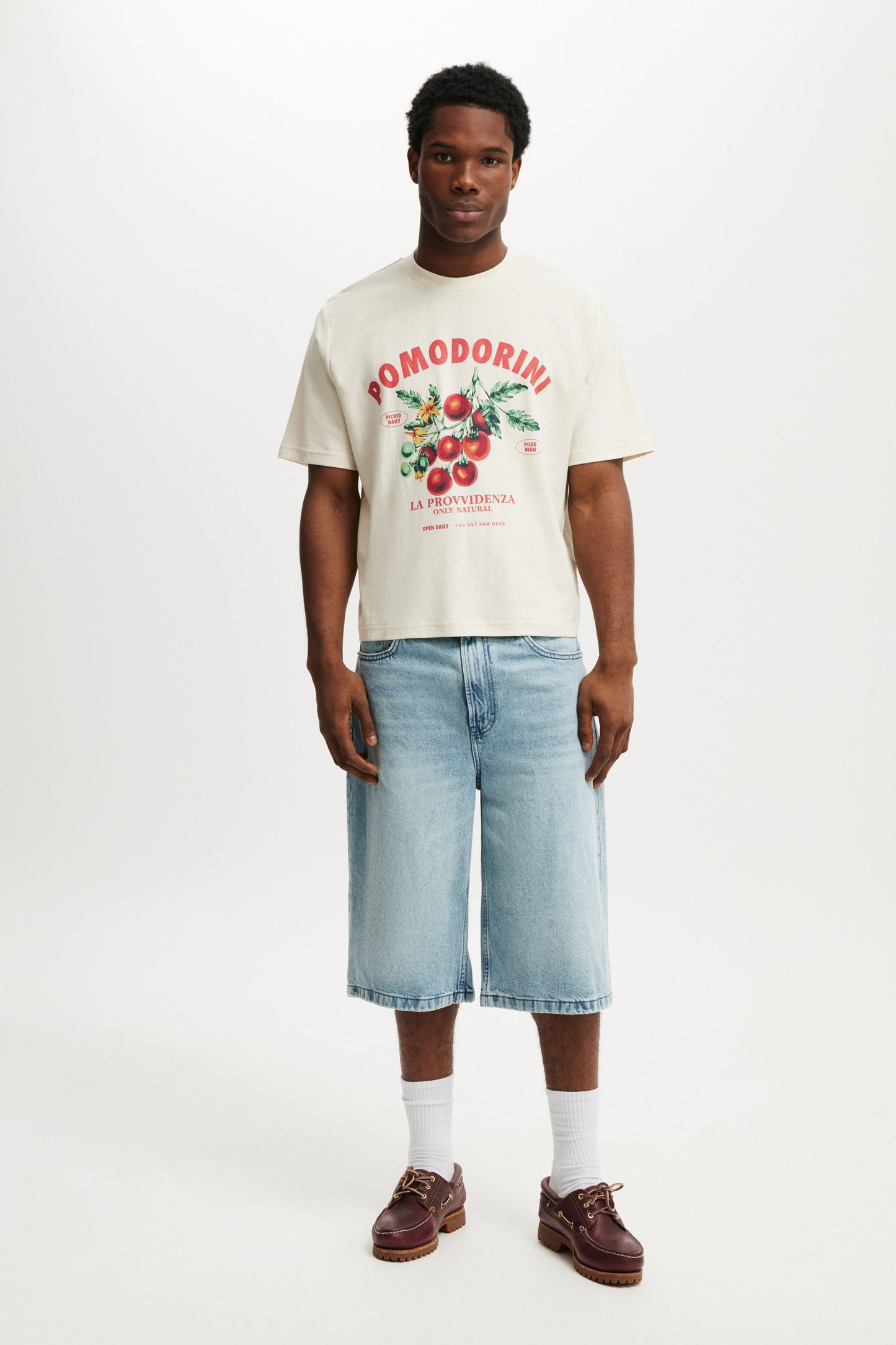 Cropped Fit Graphic T-Shirt