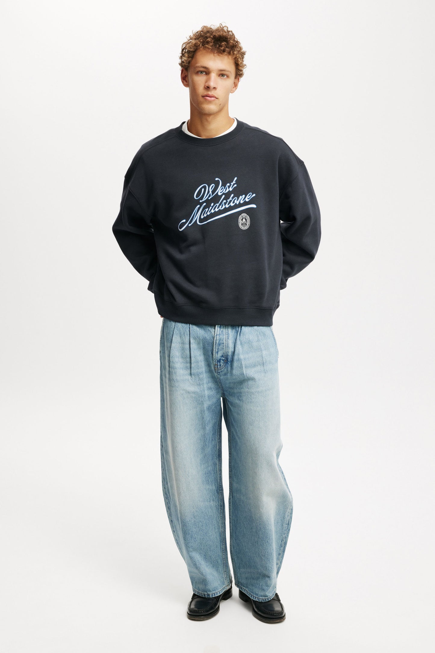 Box Fit Graphic Crew Sweater