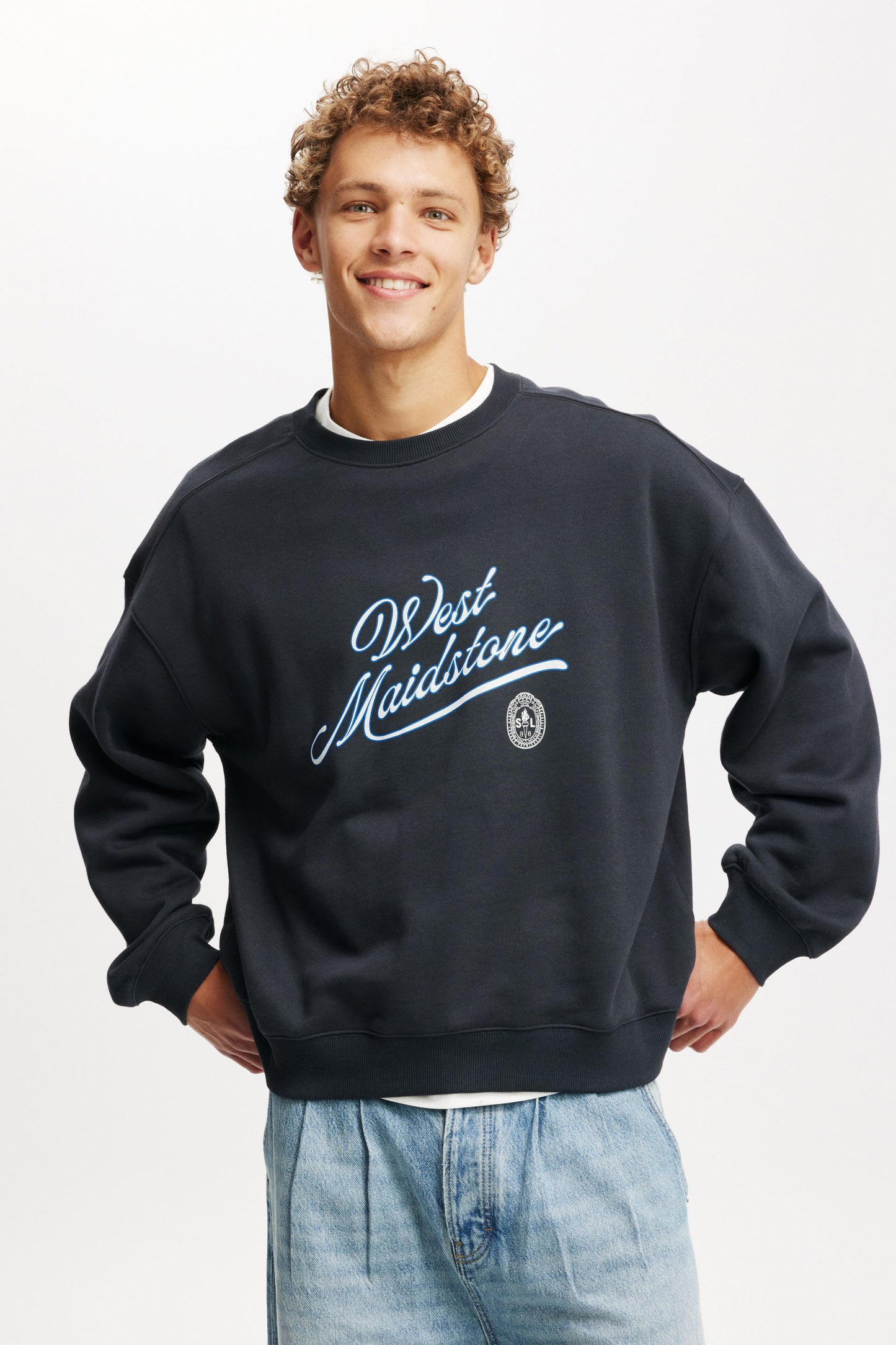 Box Fit Graphic Crew Sweater