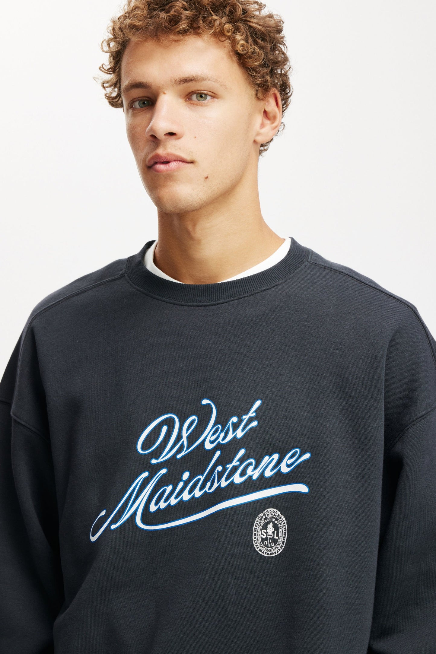 Box Fit Graphic Crew Sweater