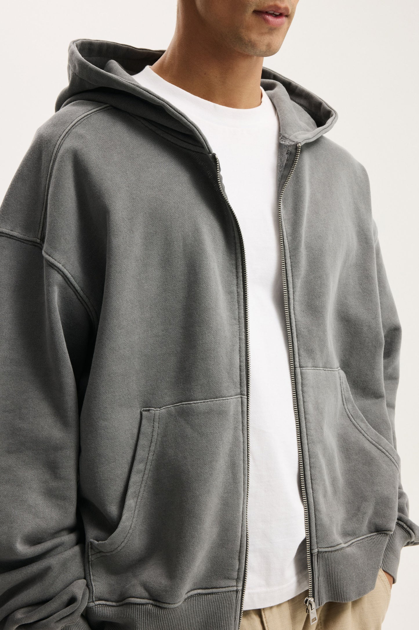 Cropped Zip Up Hoodie