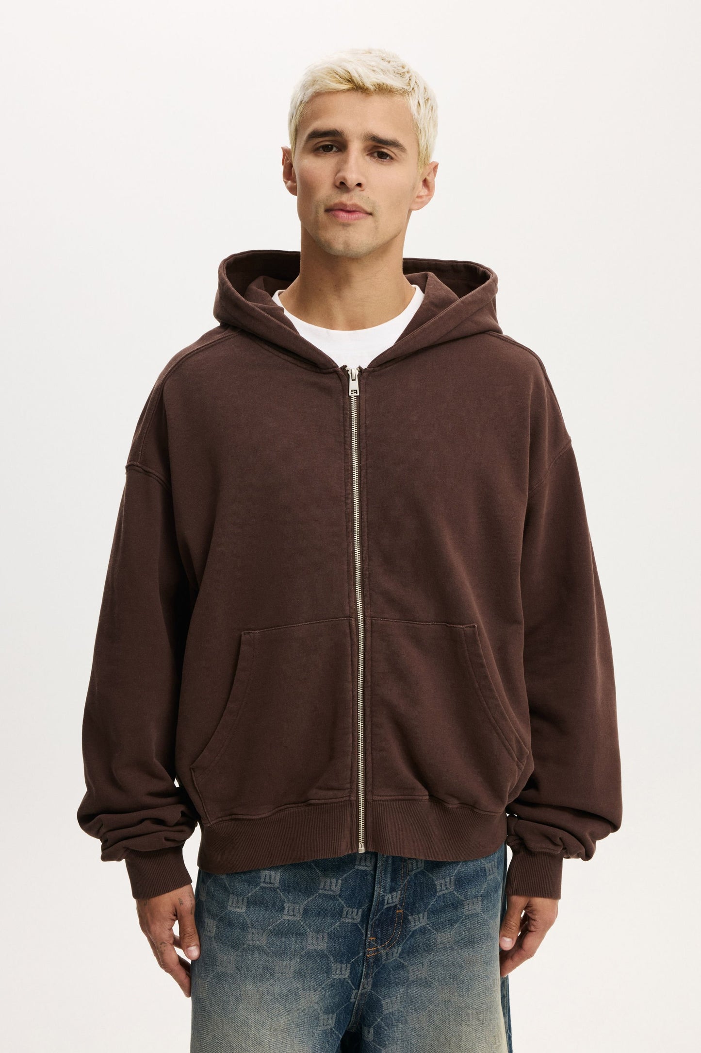 Cropped Zip Up Hoodie