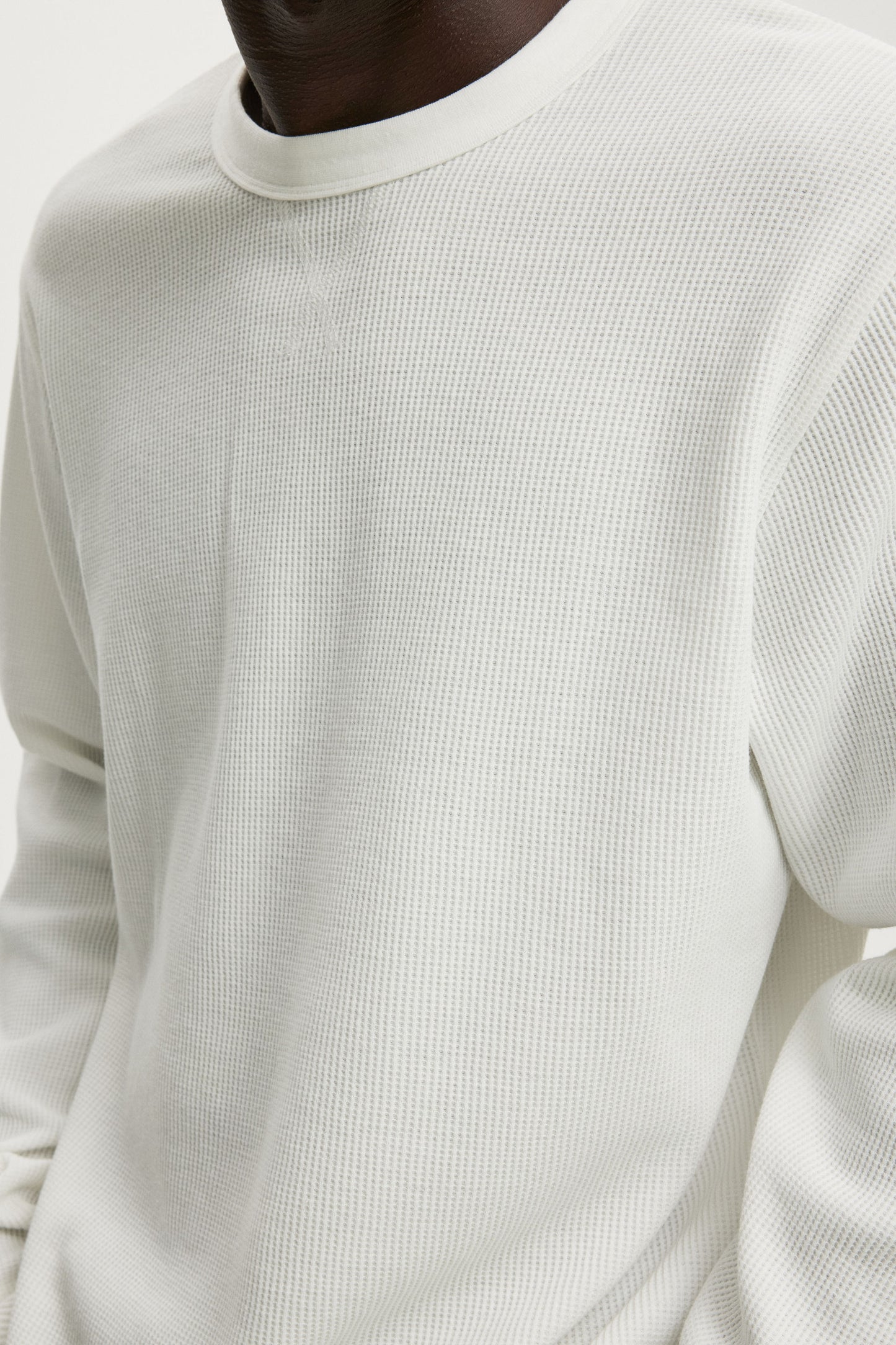 Cropped Fit Textured Long Sleeve