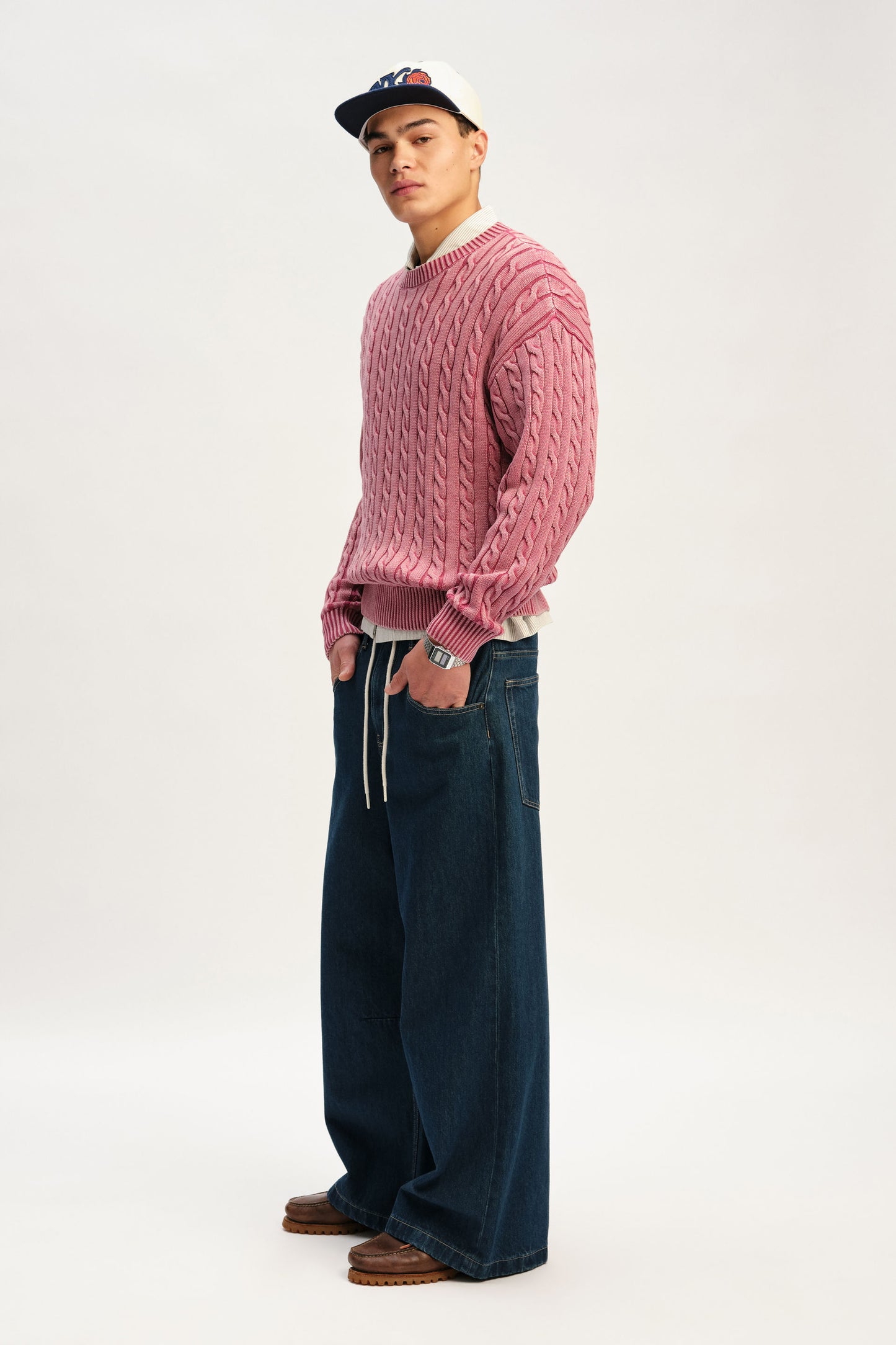 Washed Box Fit Crew Knit