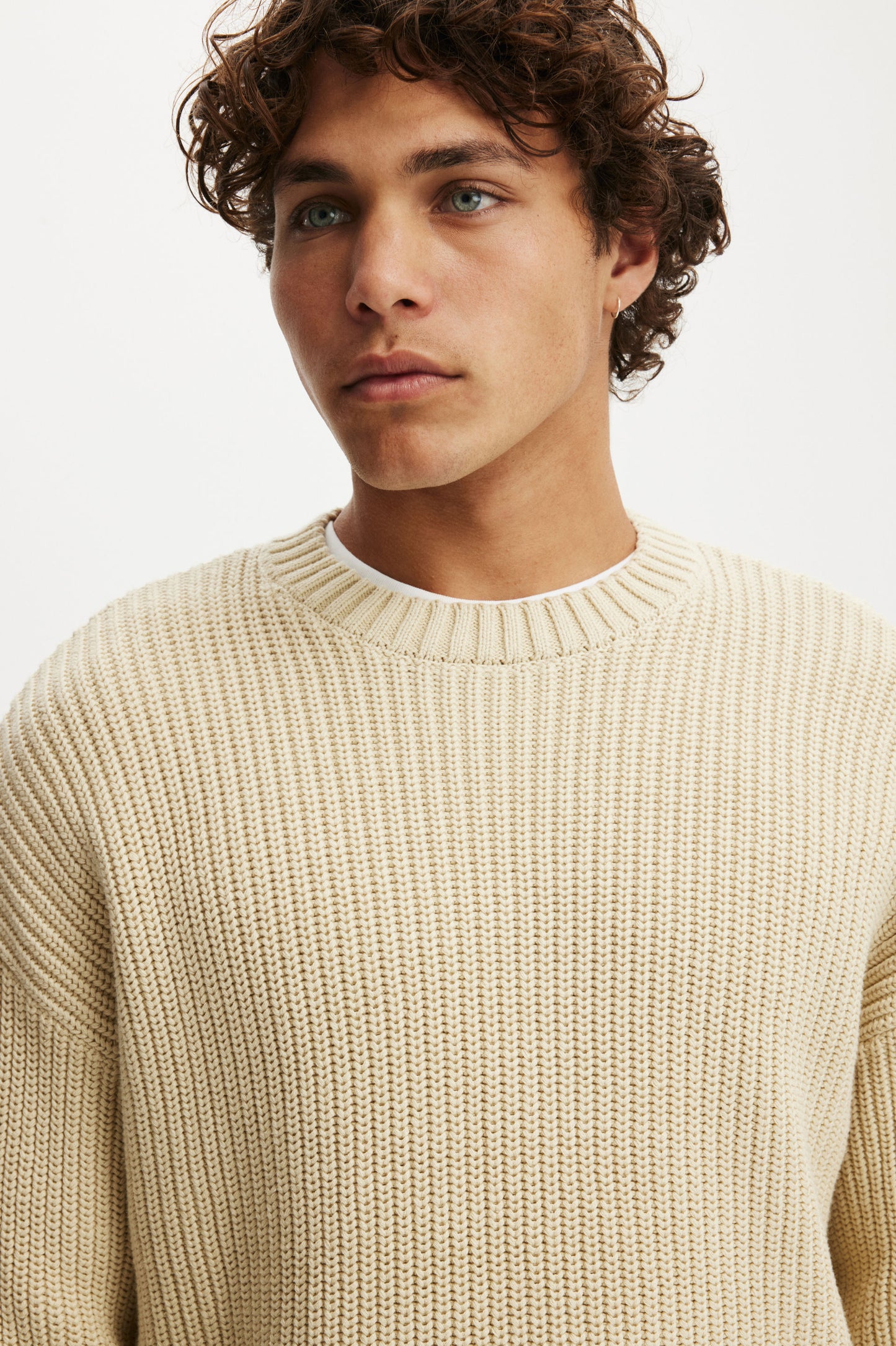 Washed Box Fit Crew Knit