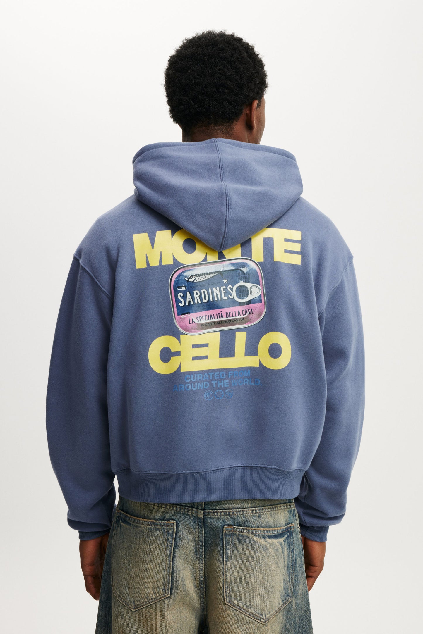 Cropped Zip Up Graphic Hoodie