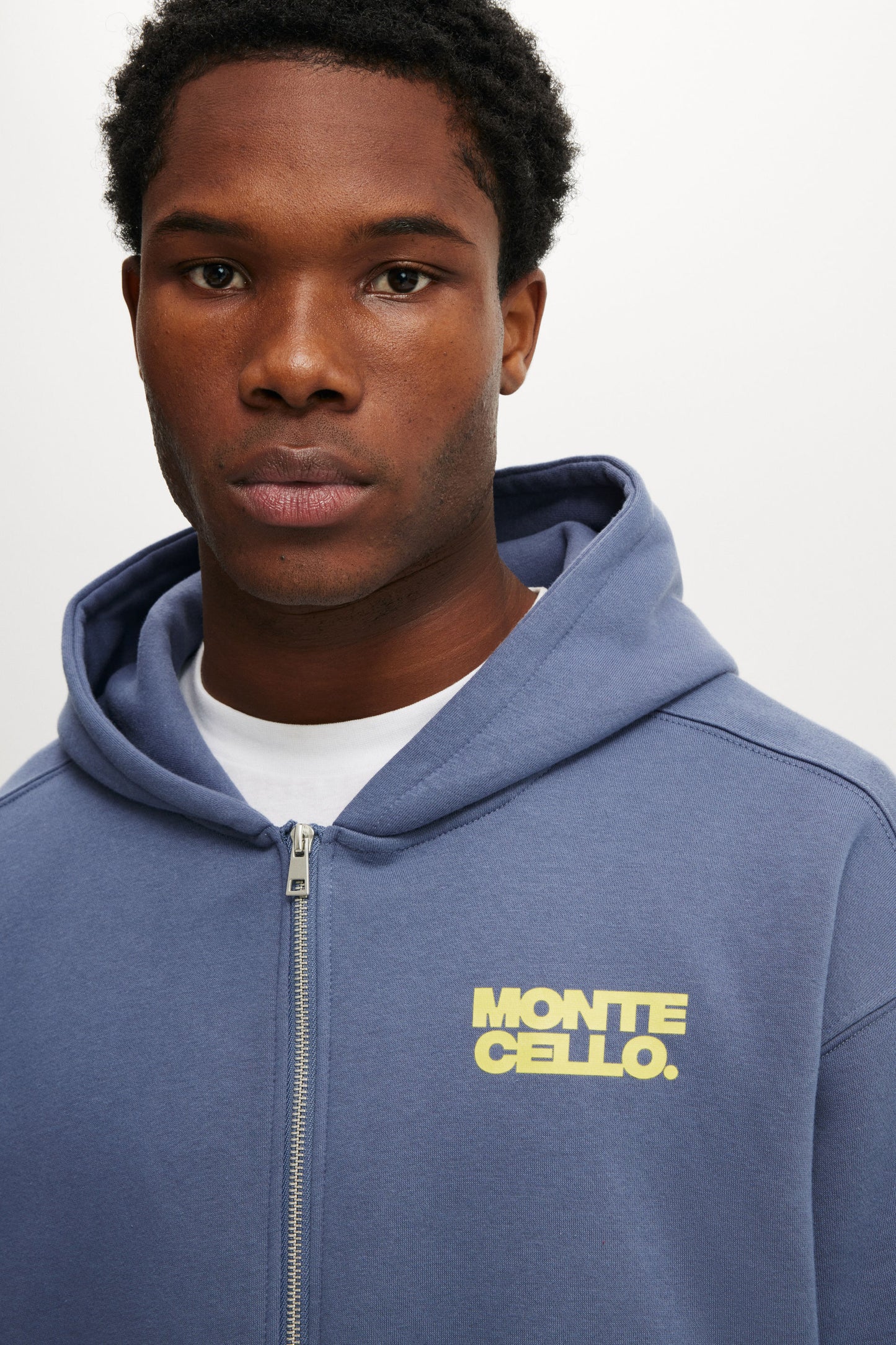 Cropped Zip Up Graphic Hoodie