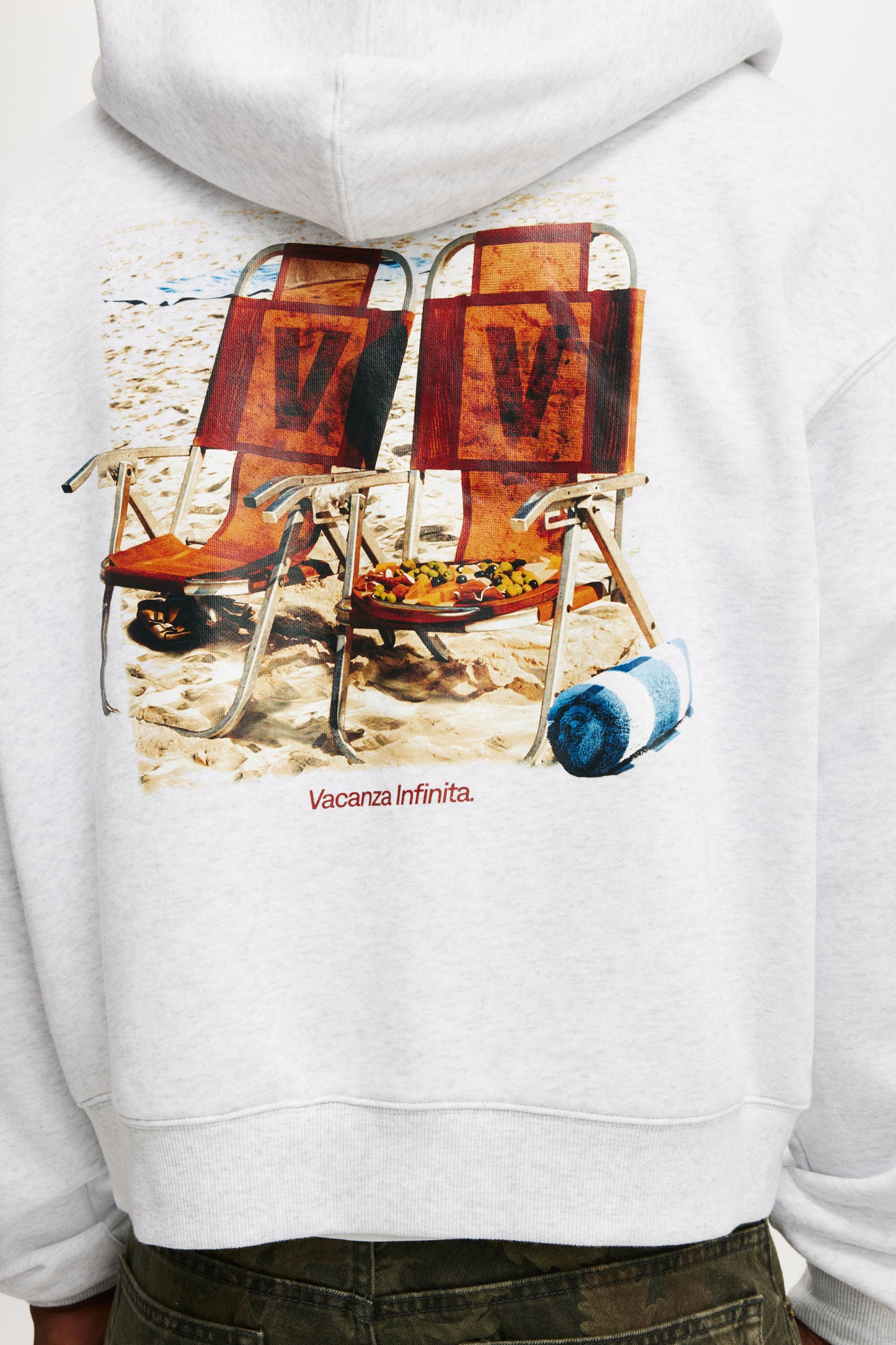 Cropped Zip Up Graphic Hoodie