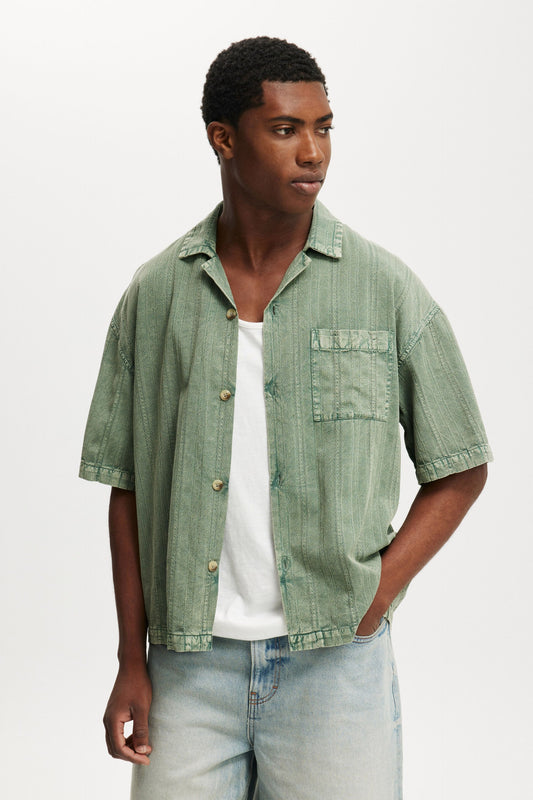 Washed Box Fit Short Sleeve Shirt