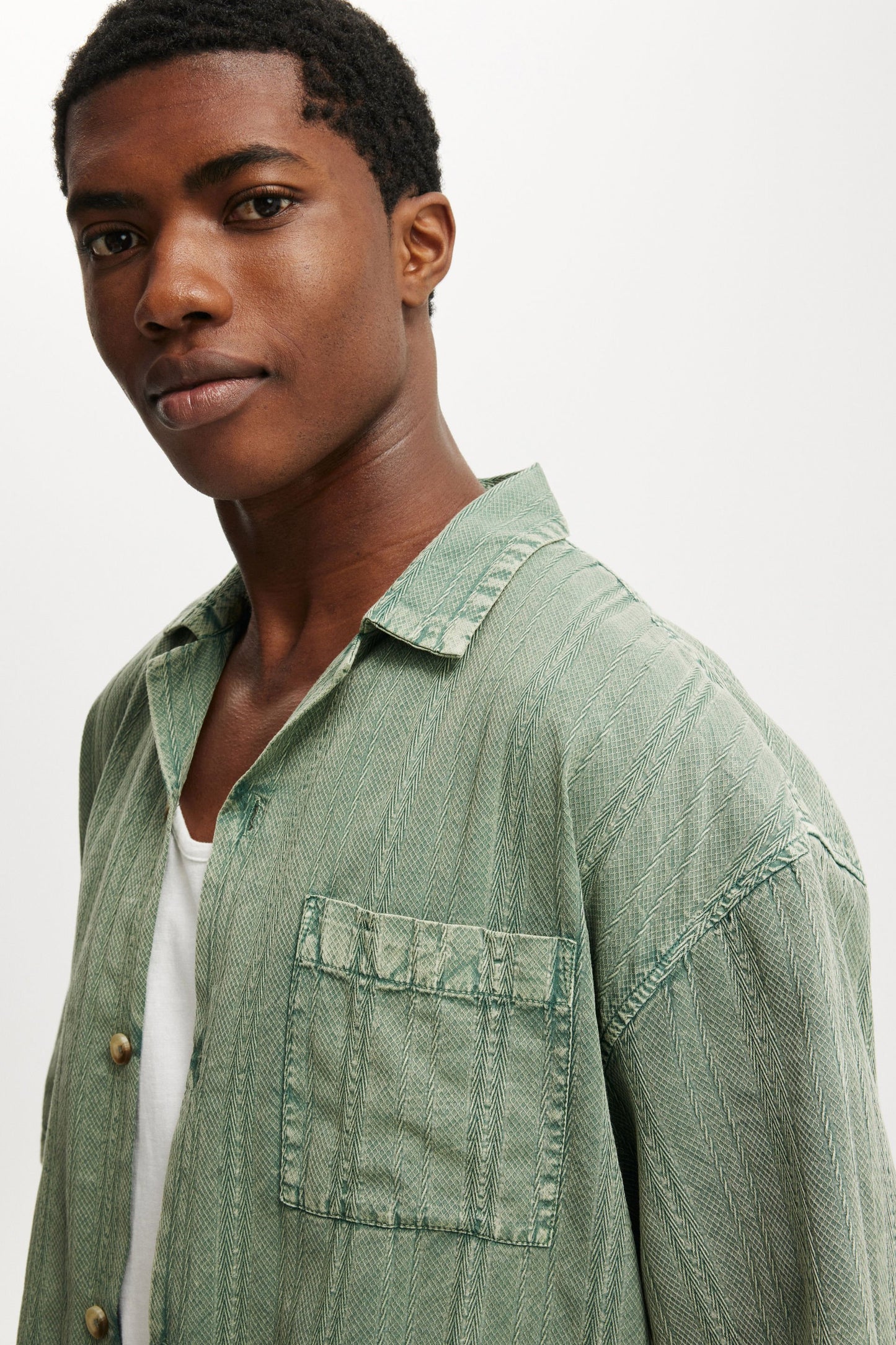 Washed Box Fit Short Sleeve Shirt
