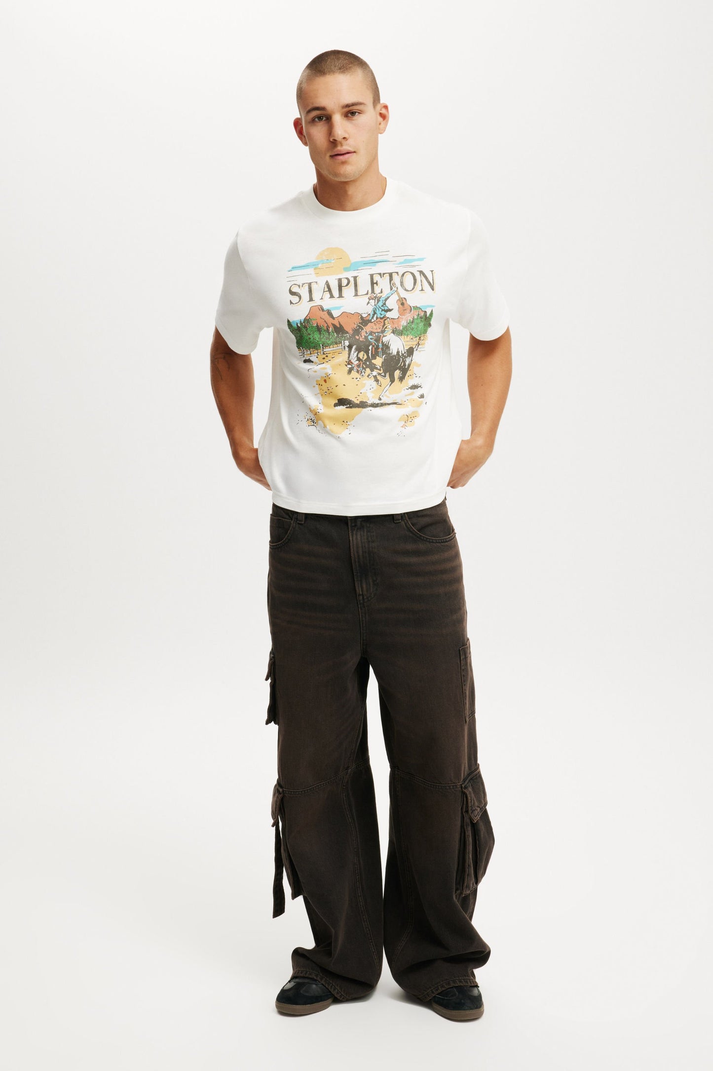 Cropped Fit Music T-Shirt