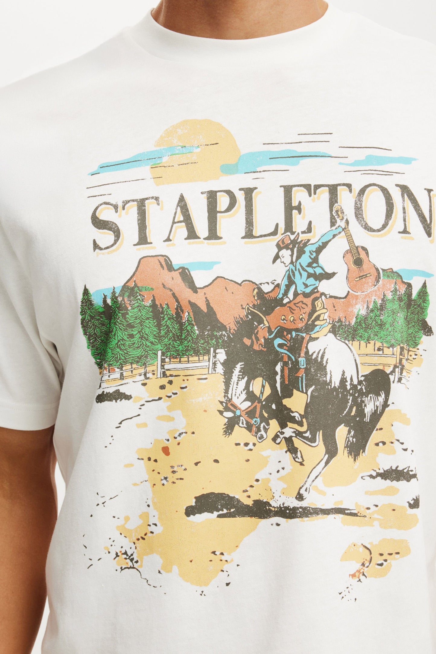 Cropped Fit Music T-Shirt