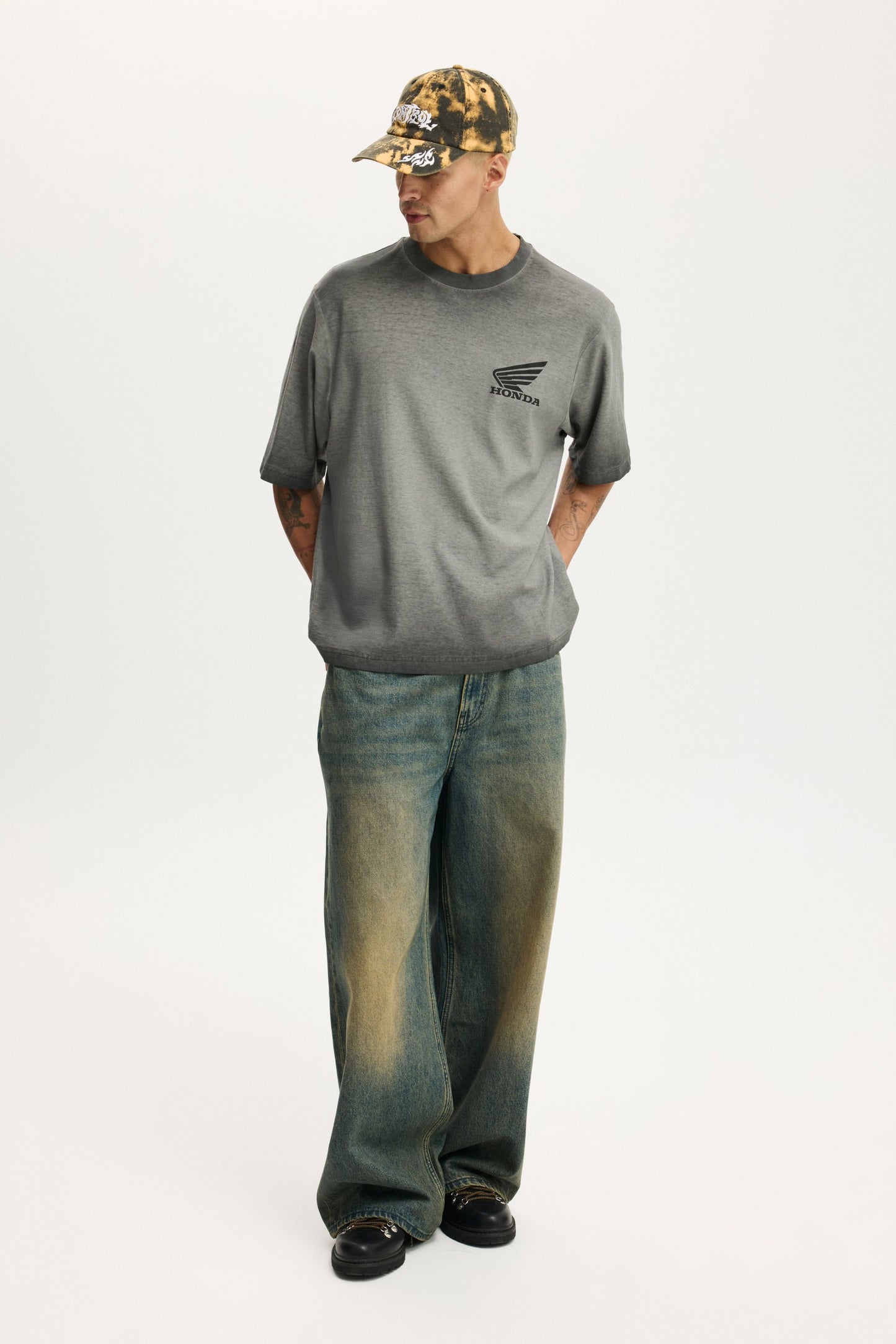Cropped Fit Honda X Jt Racing T-Shirt