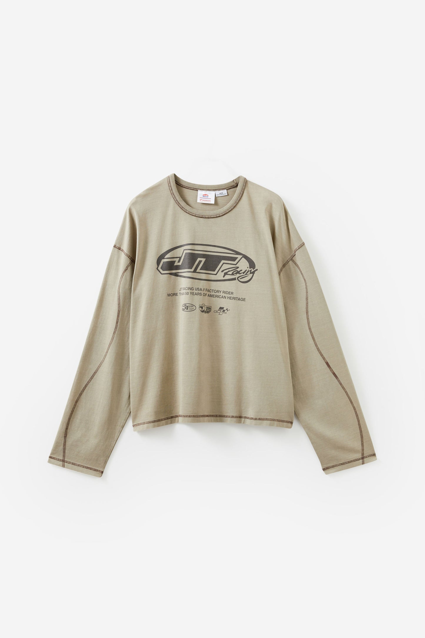 Cropped Fit Honda X Jt Racing Long Sleeve T-Shirt