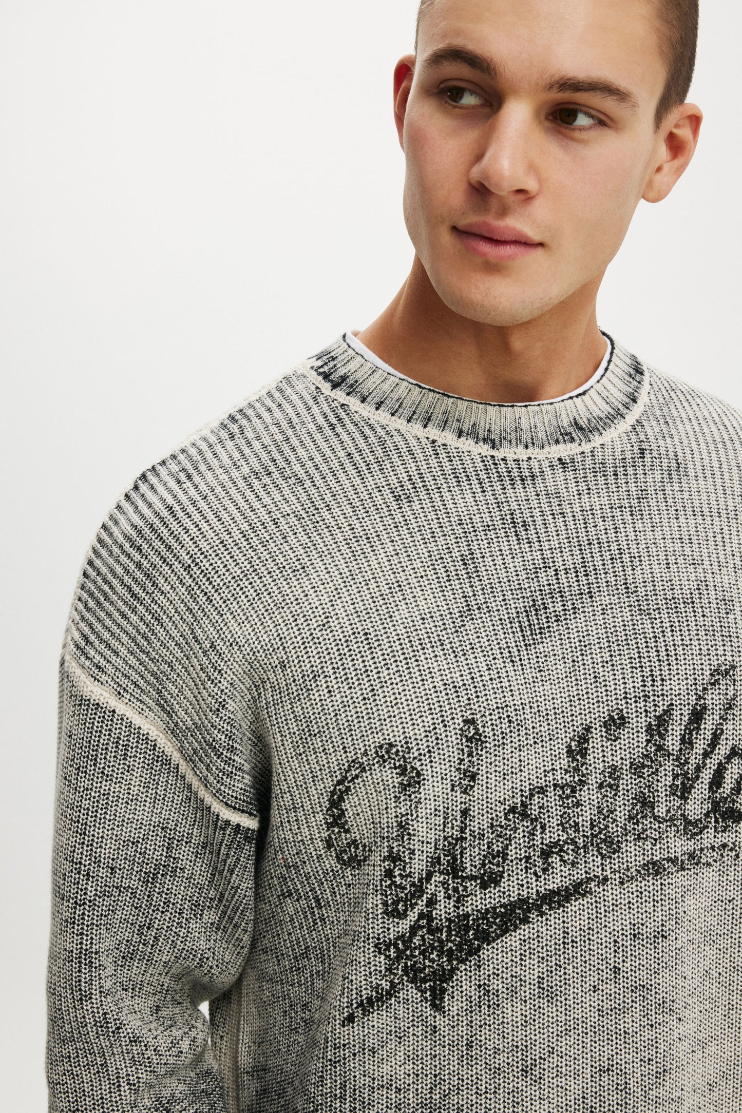 Y2k Box Fit Crew Knit