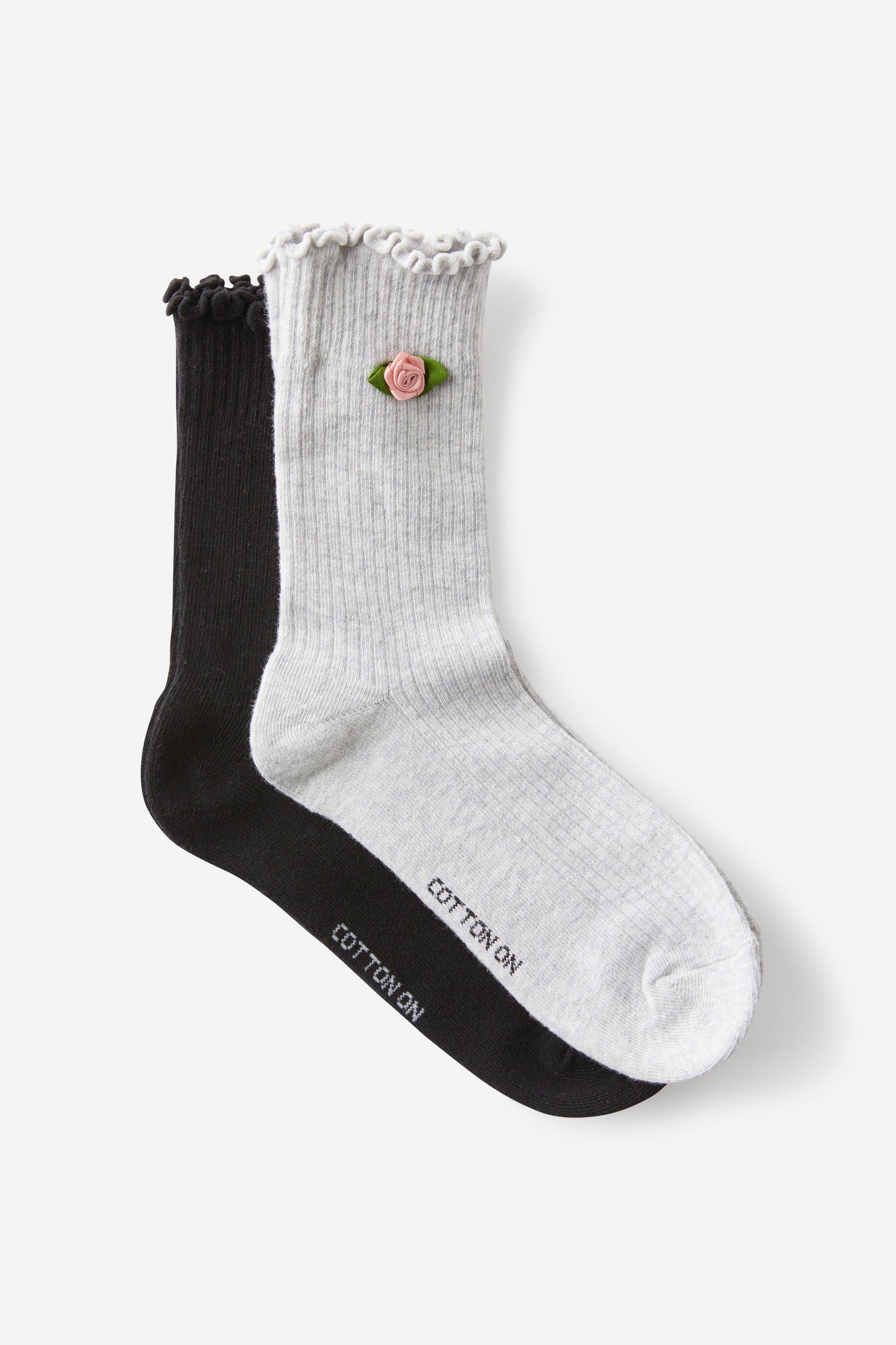 The Perfect Pair Frill Rib Crew Sock 2Pk