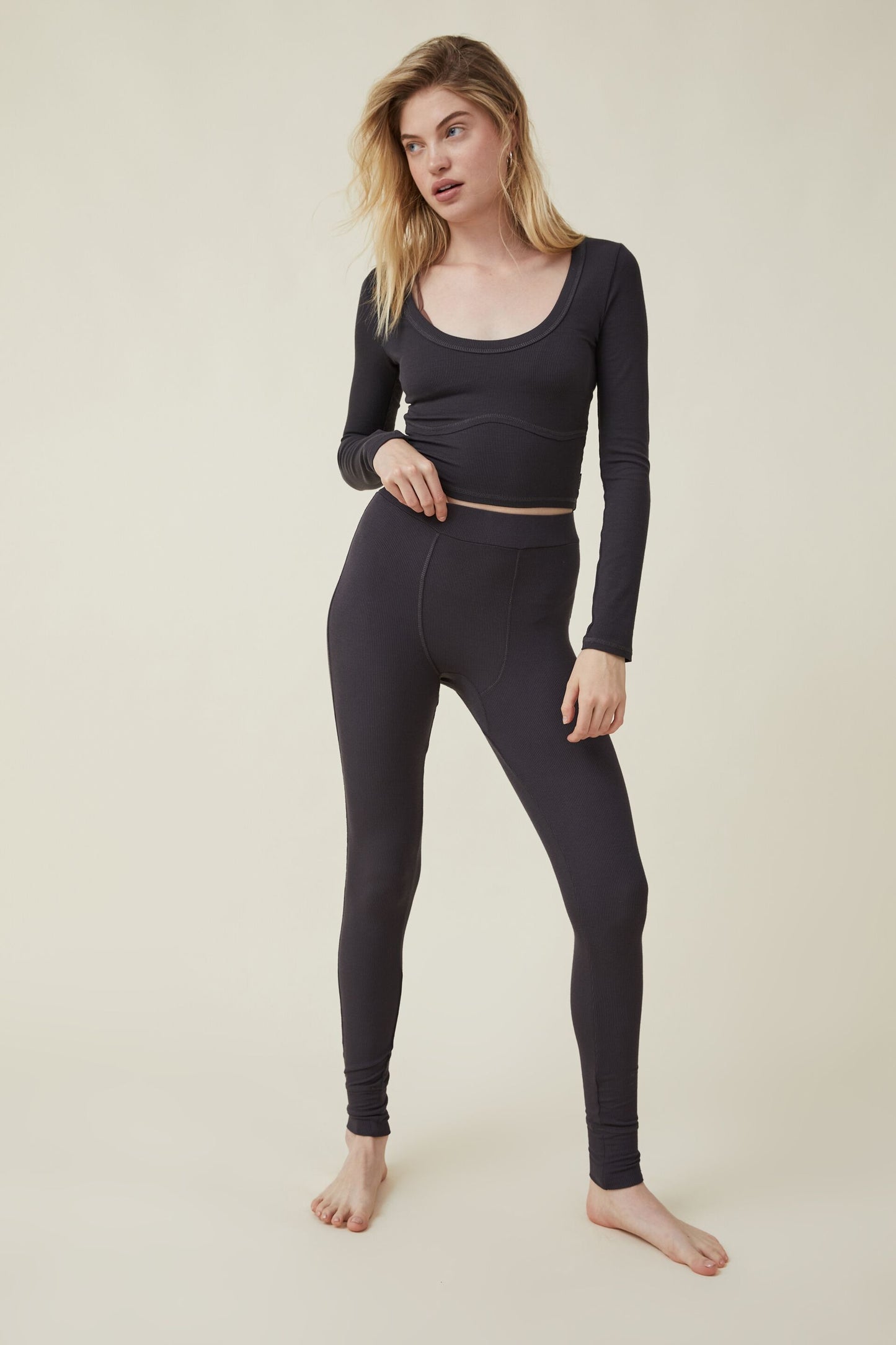 Sleep Recovery Cropped Long Sleeve Top