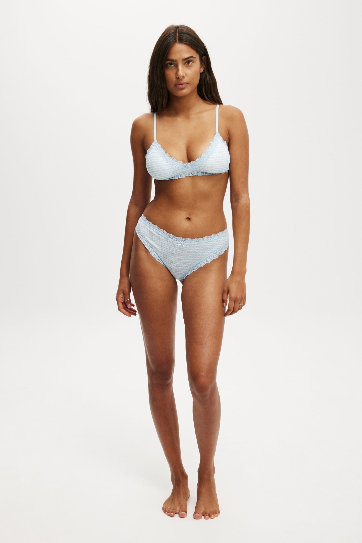 Organic Cotton Lace Triangle Padded Bralette