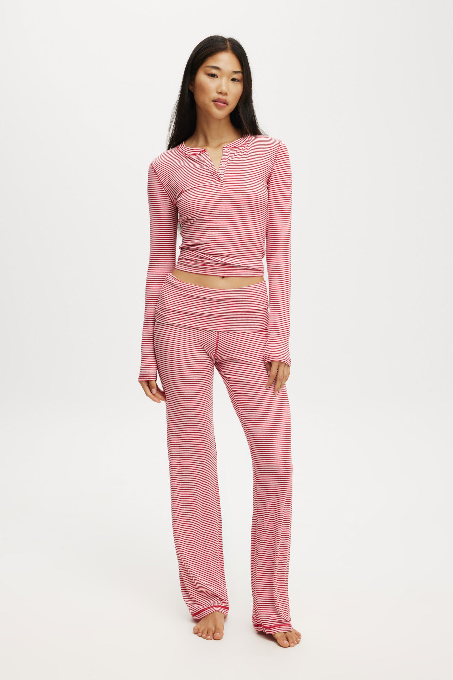 Airy Soft Henley Long Sleeve