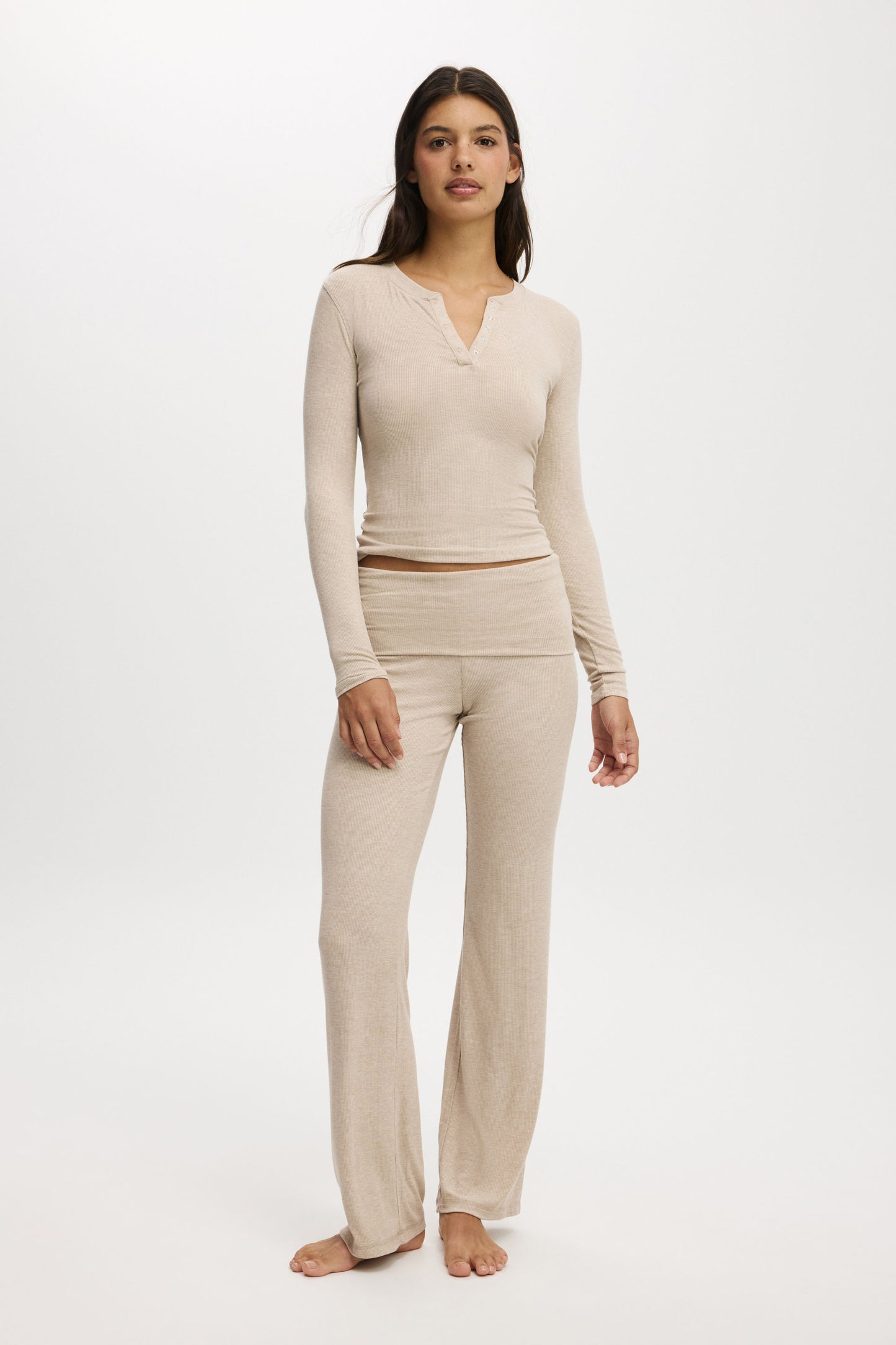 Airy Soft Henley Long Sleeve