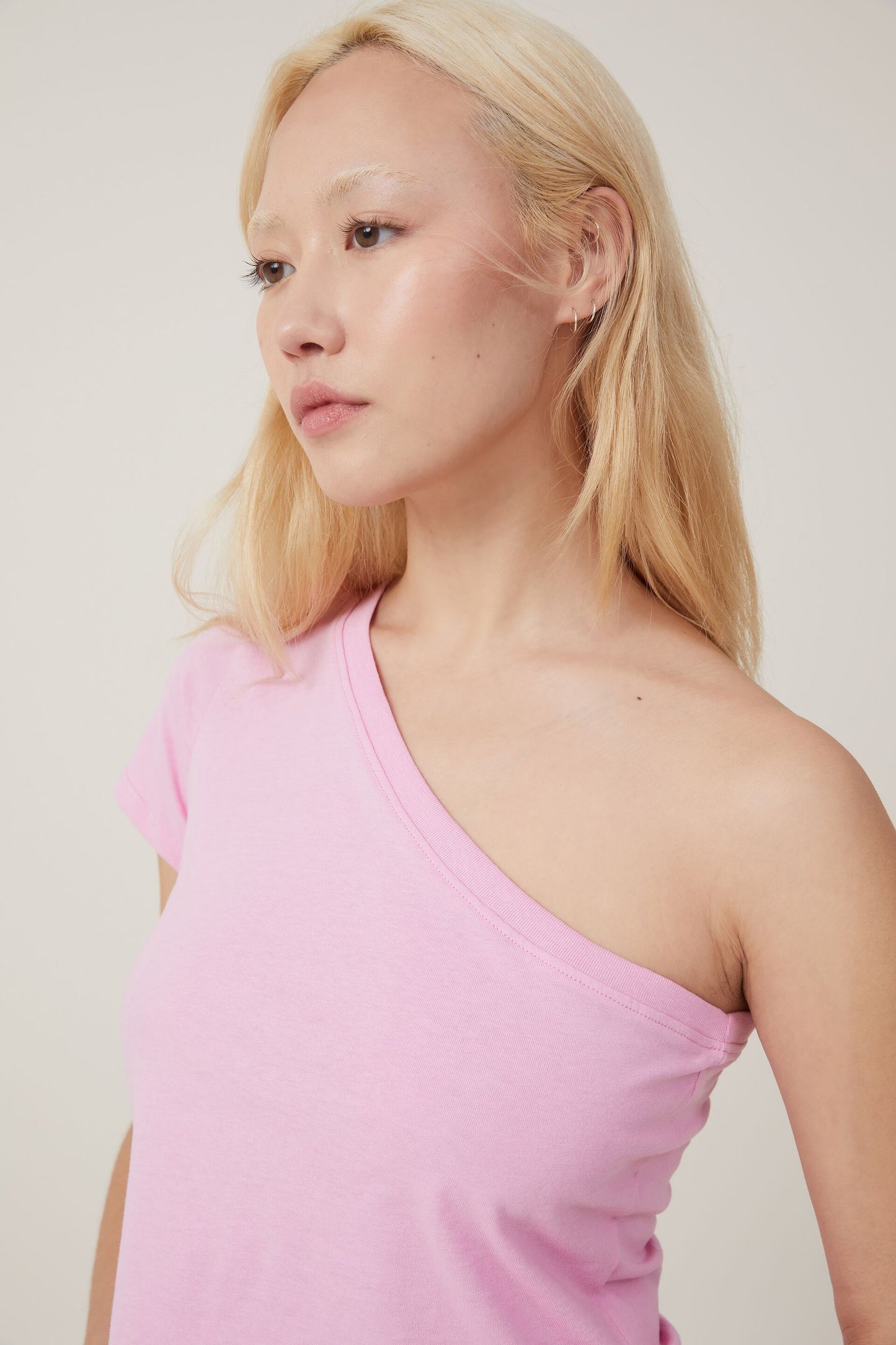 Sleep One Shoulder Crop Tee