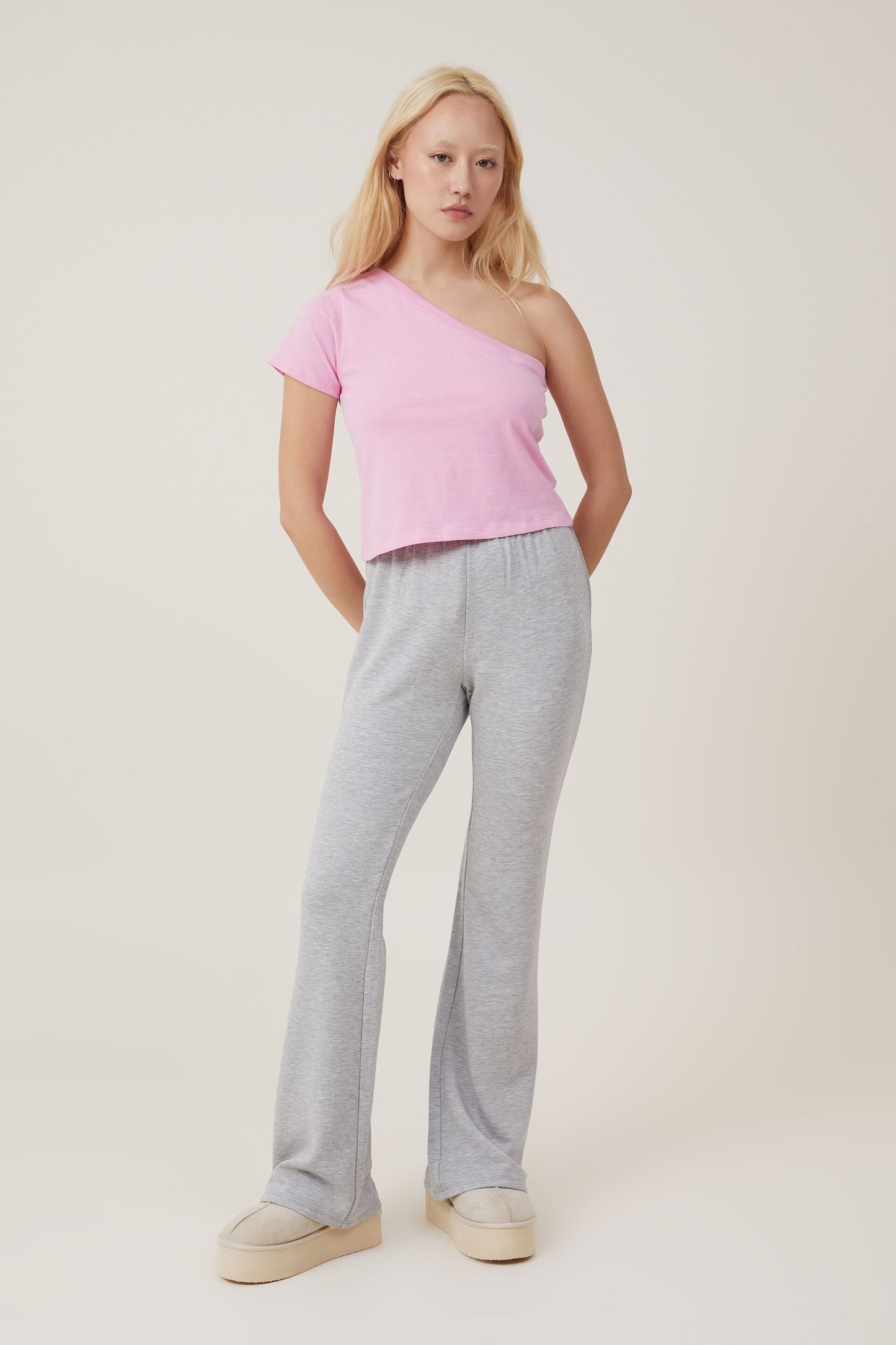 Sleep One Shoulder Crop Tee