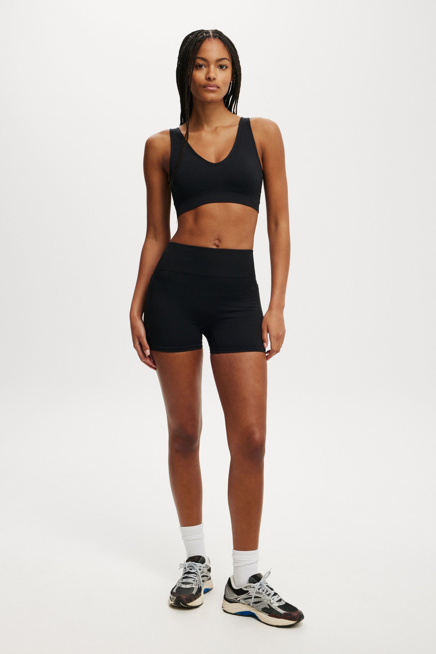 Seamless Plunge Strappy Back Crop