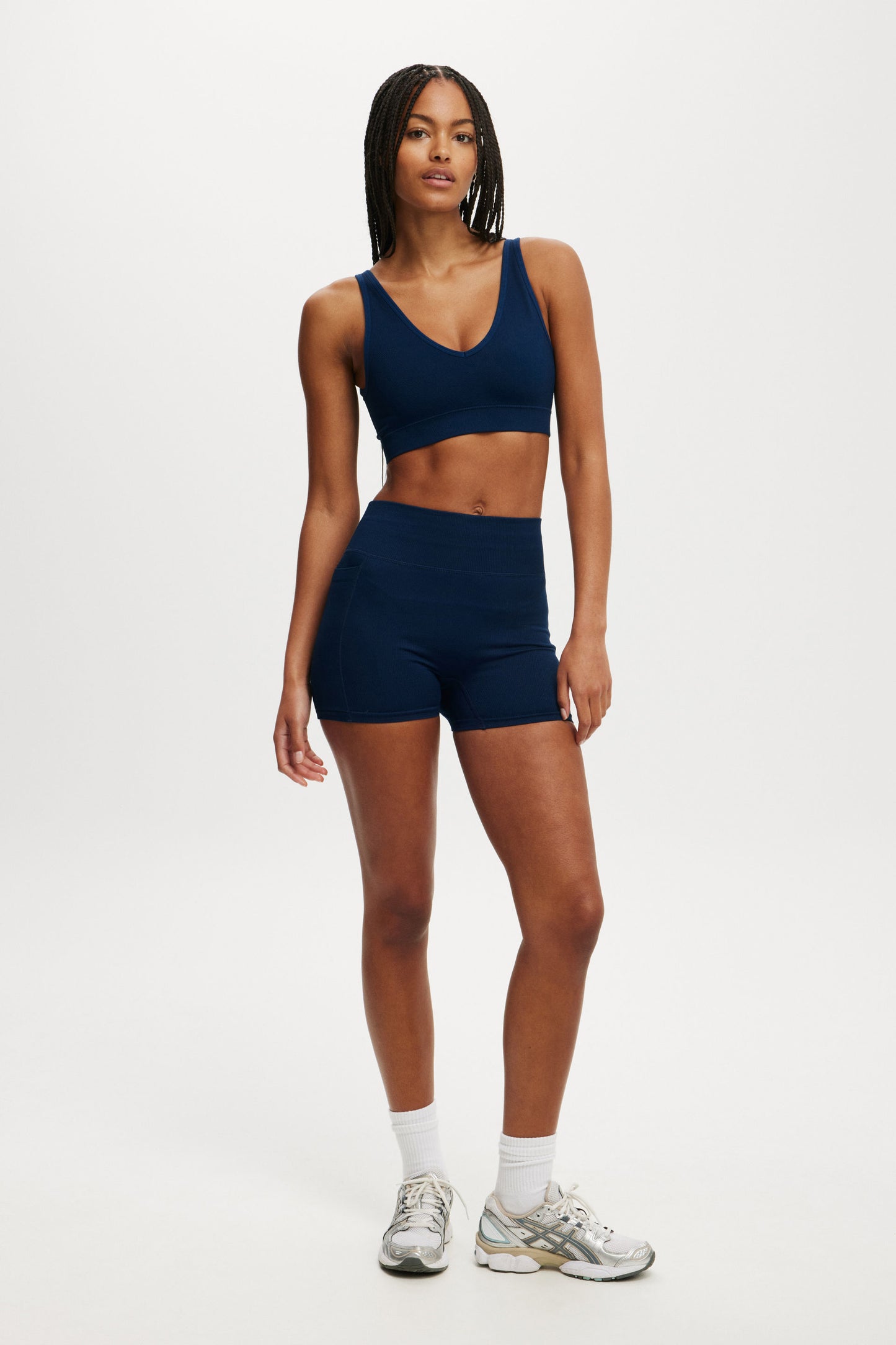 Seamless Plunge Strappy Back Crop