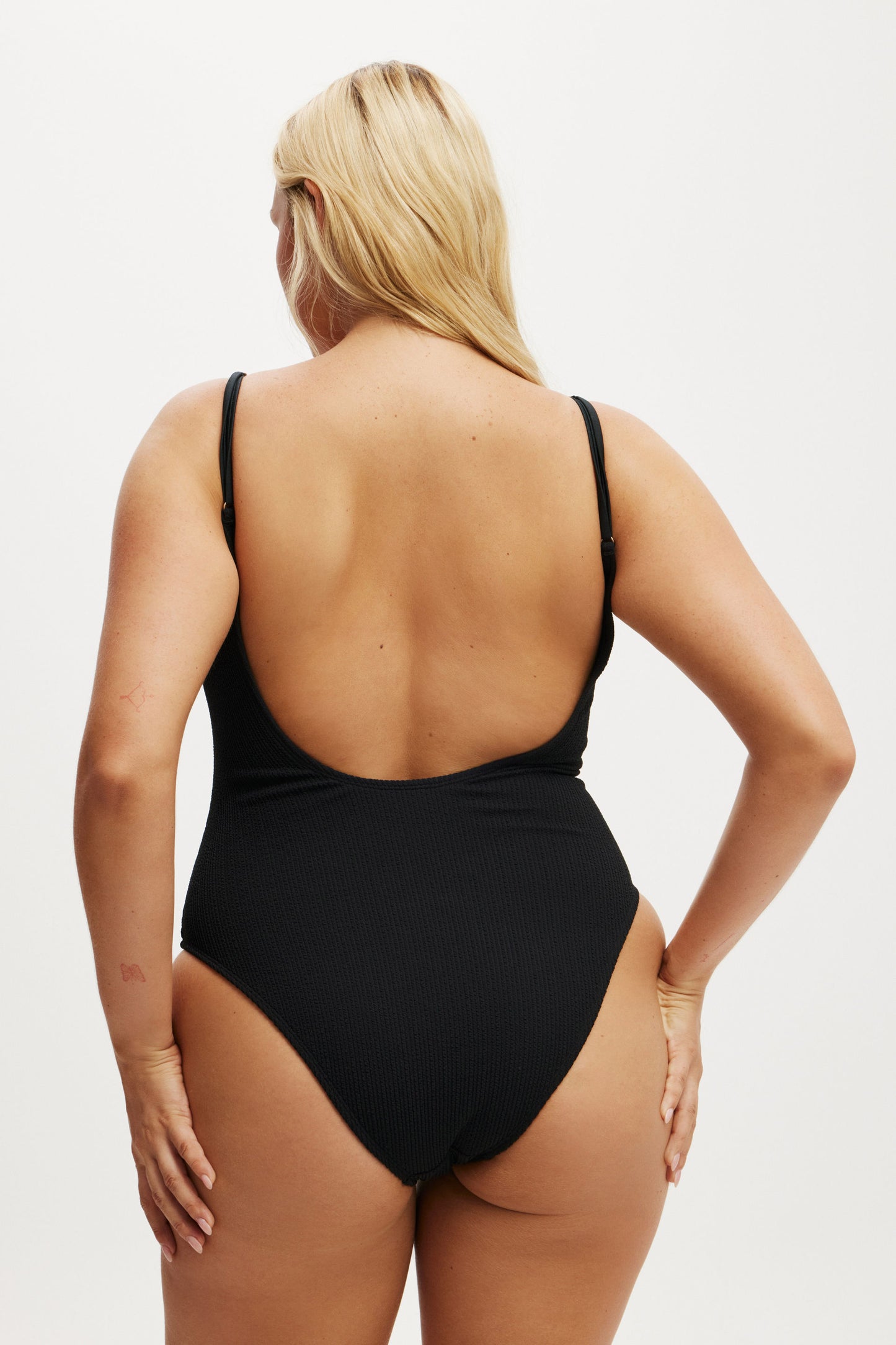 Thin Strap Low Scoop One Piece Cheeky