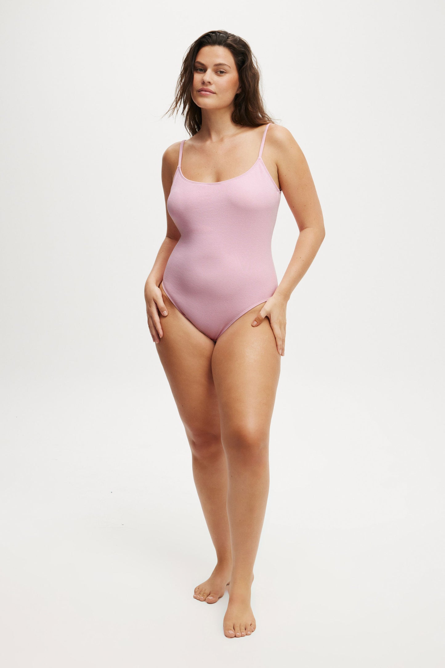 Thin Strap Low Scoop One Piece Cheeky