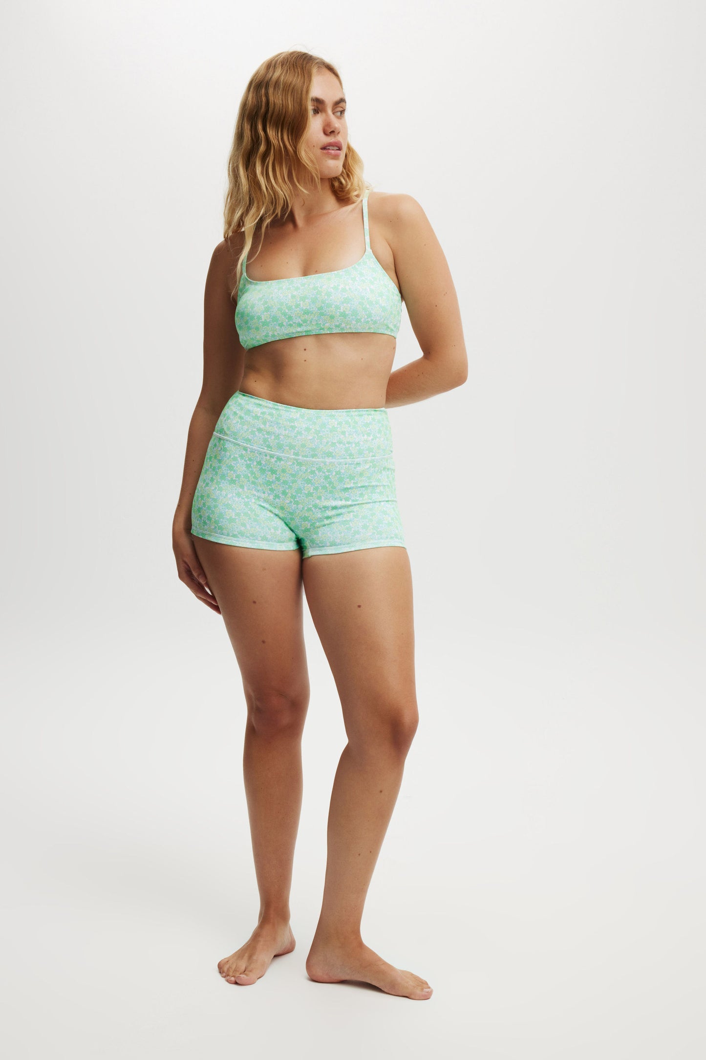 Straight Neck Crop Bikini Top