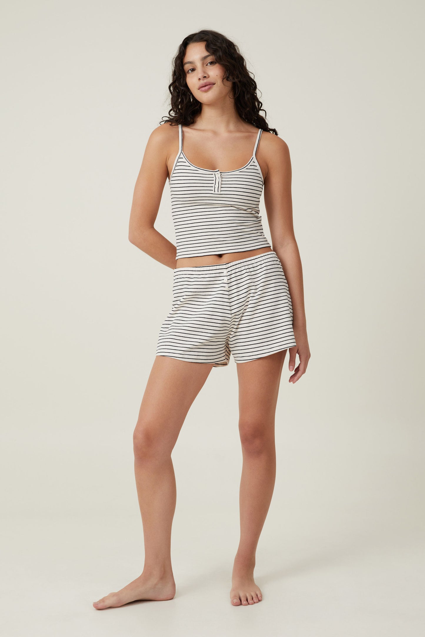 Peached Jersey Henley Cami