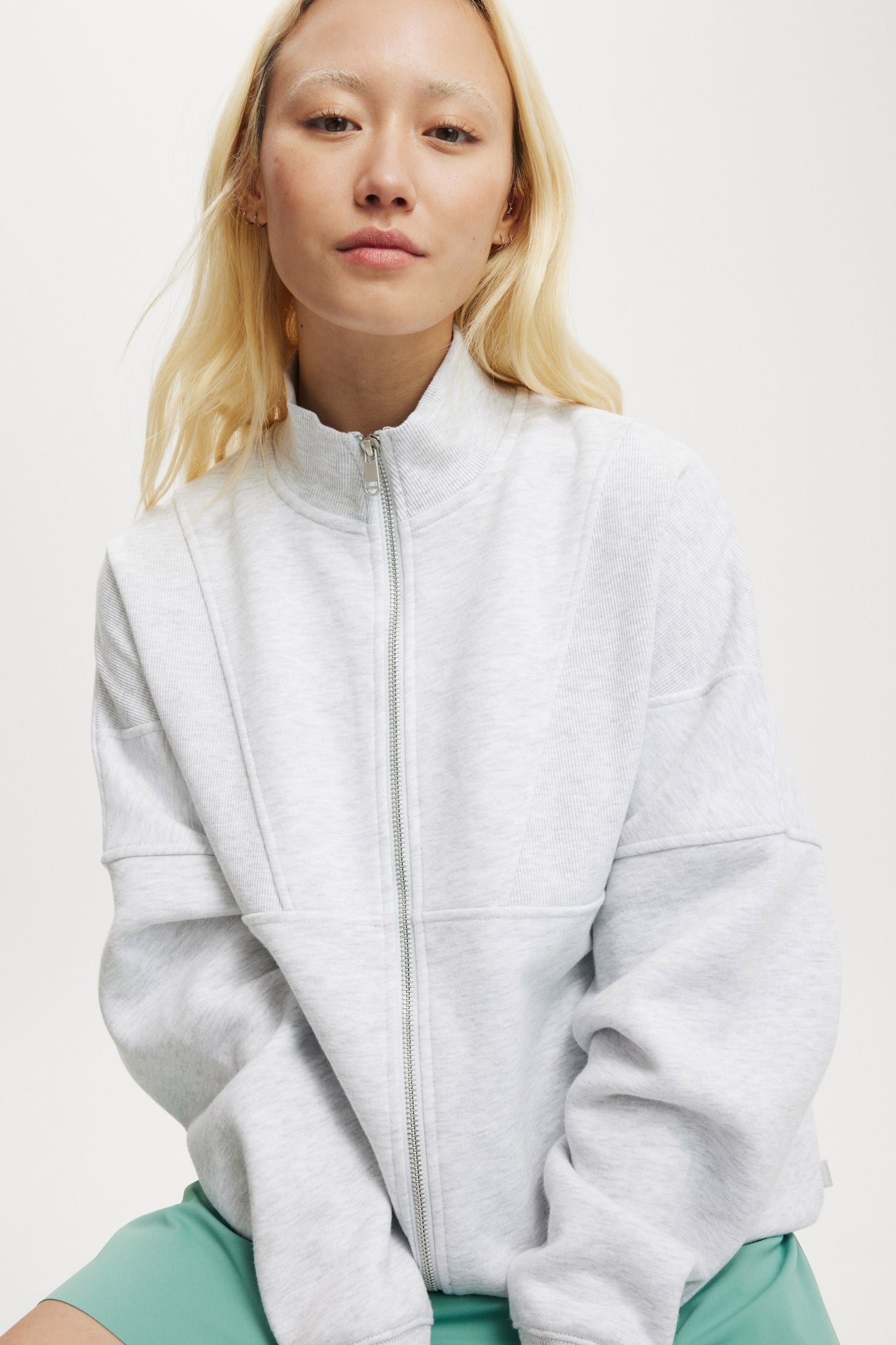 Plush Rib Zip Through Longsleeve