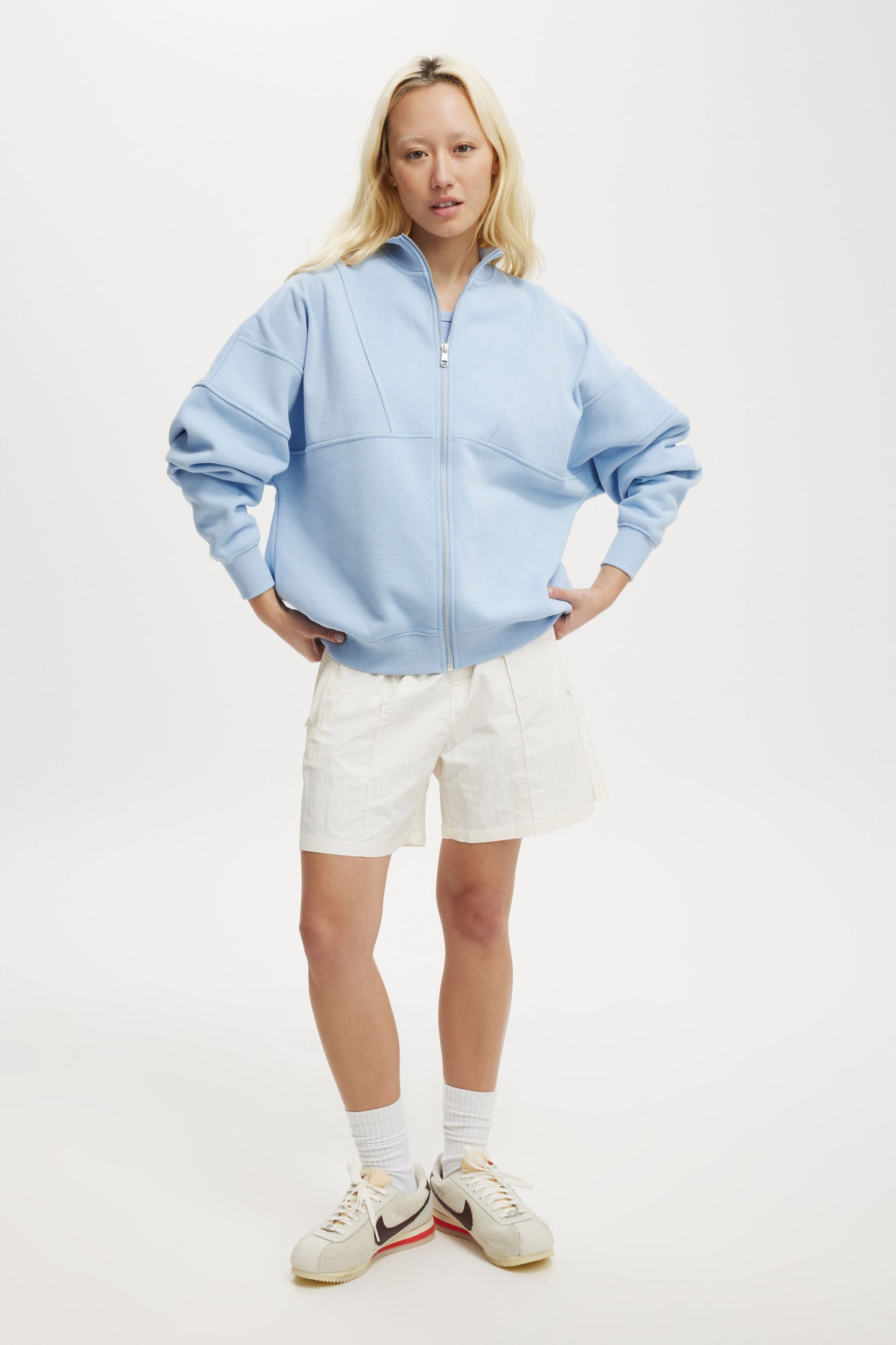 Plush Rib Zip Through Longsleeve