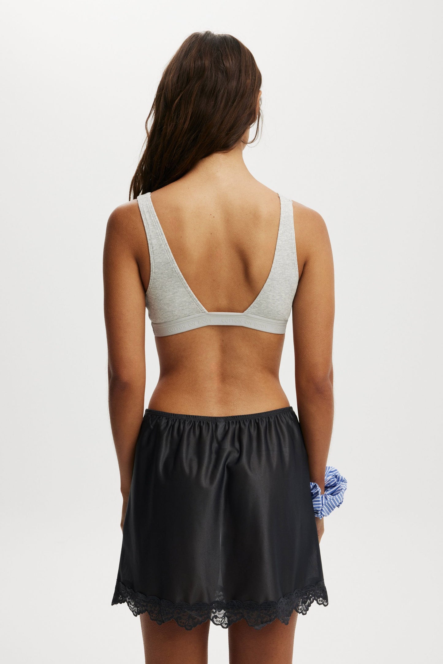 Mini Slip Skirt With Lace