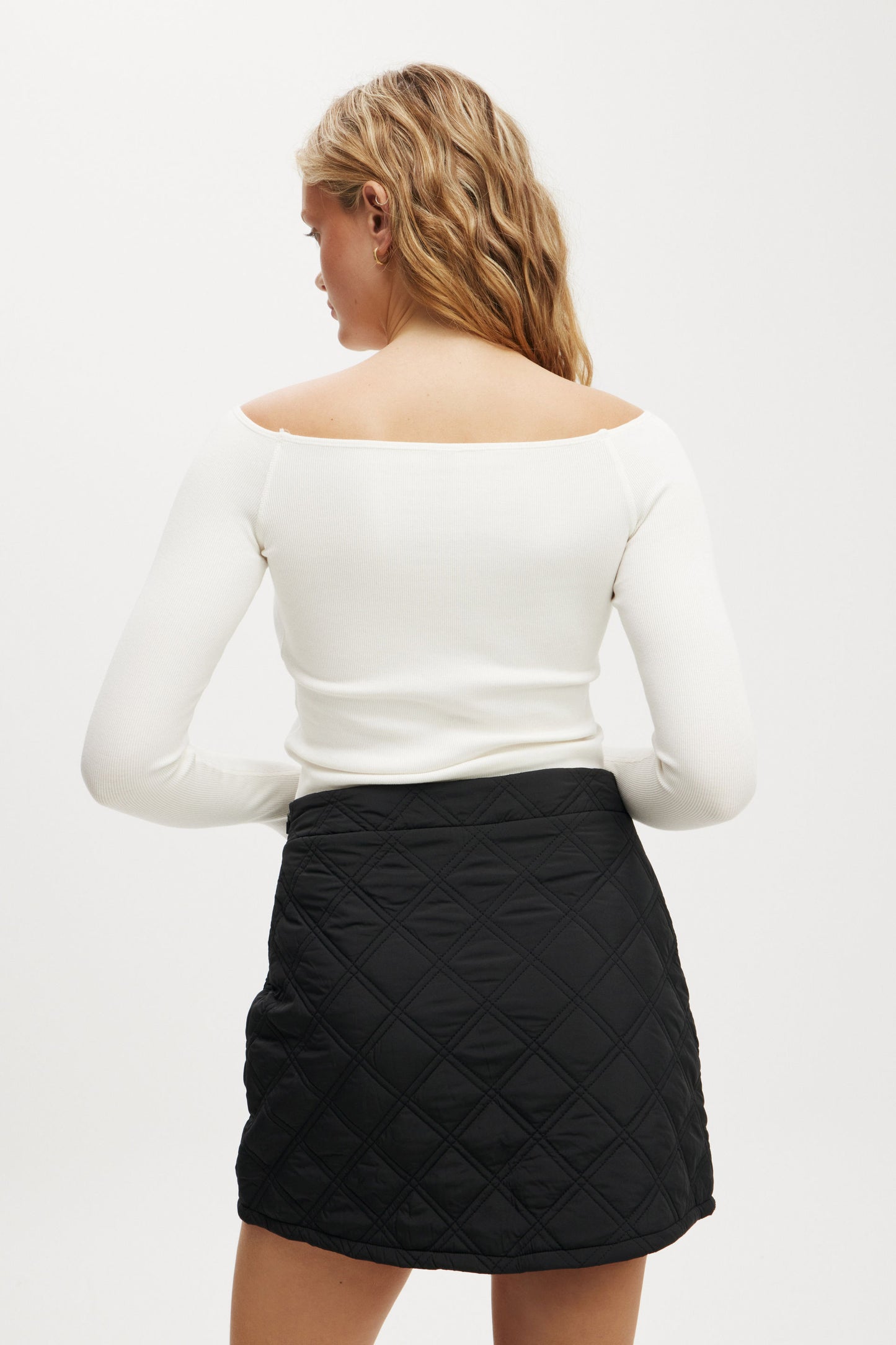 Rhythm Quilted Puffer Mini Skirt