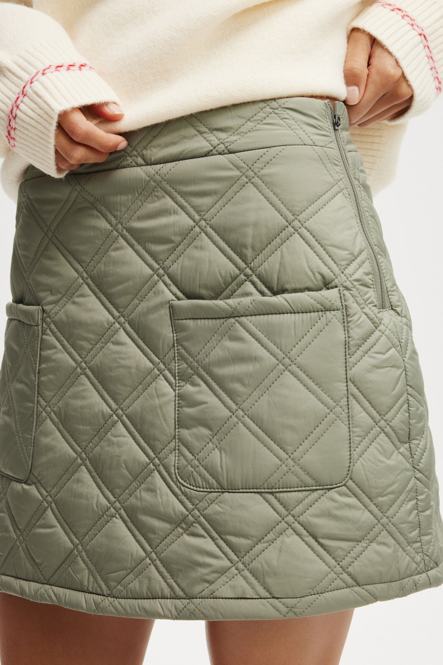 Rhythm Quilted Puffer Mini Skirt