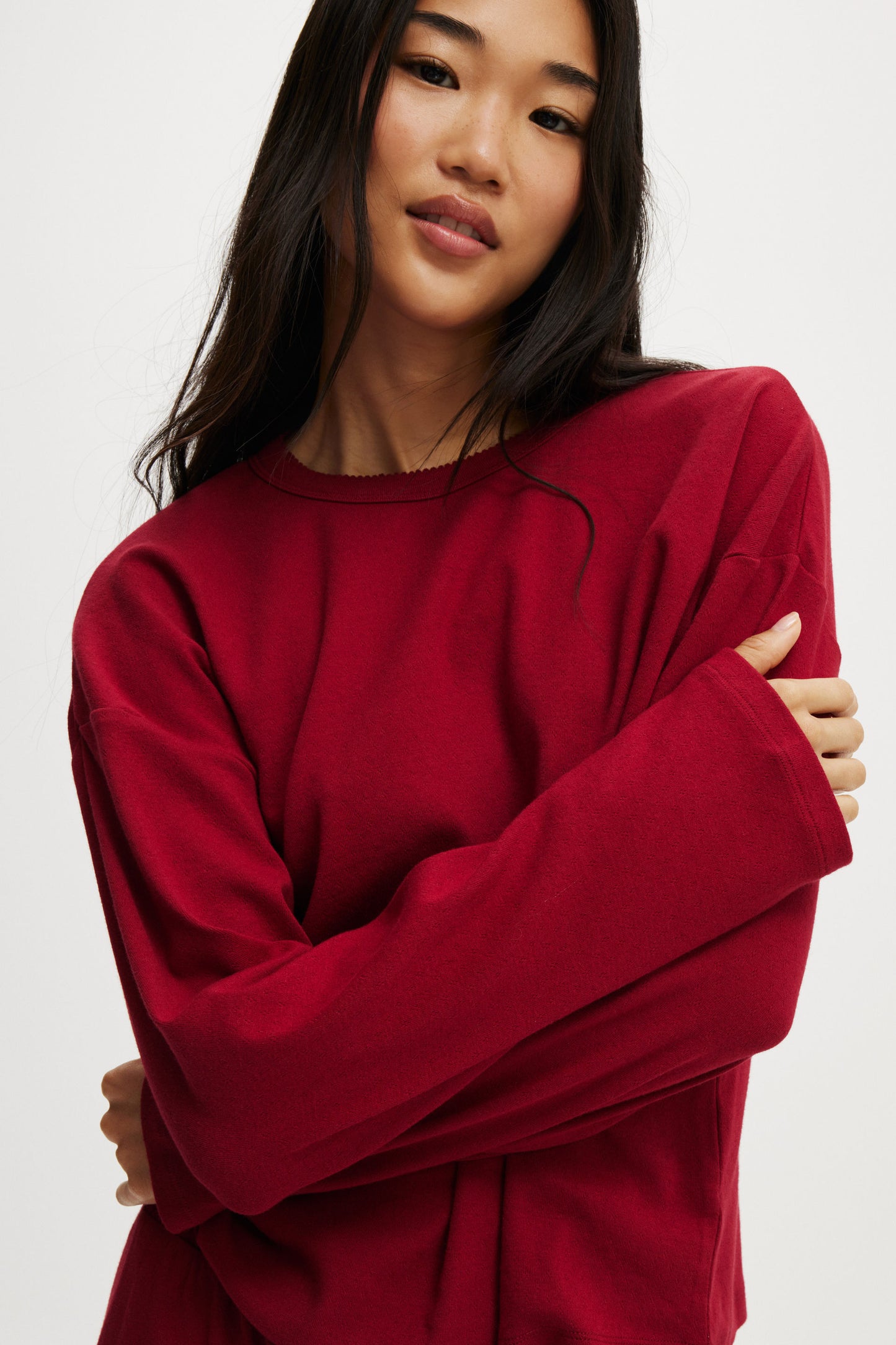 Pointelle Long Sleeve Top