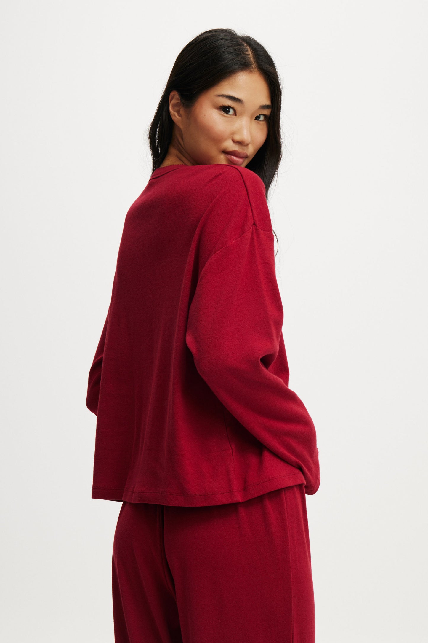 Pointelle Long Sleeve Top