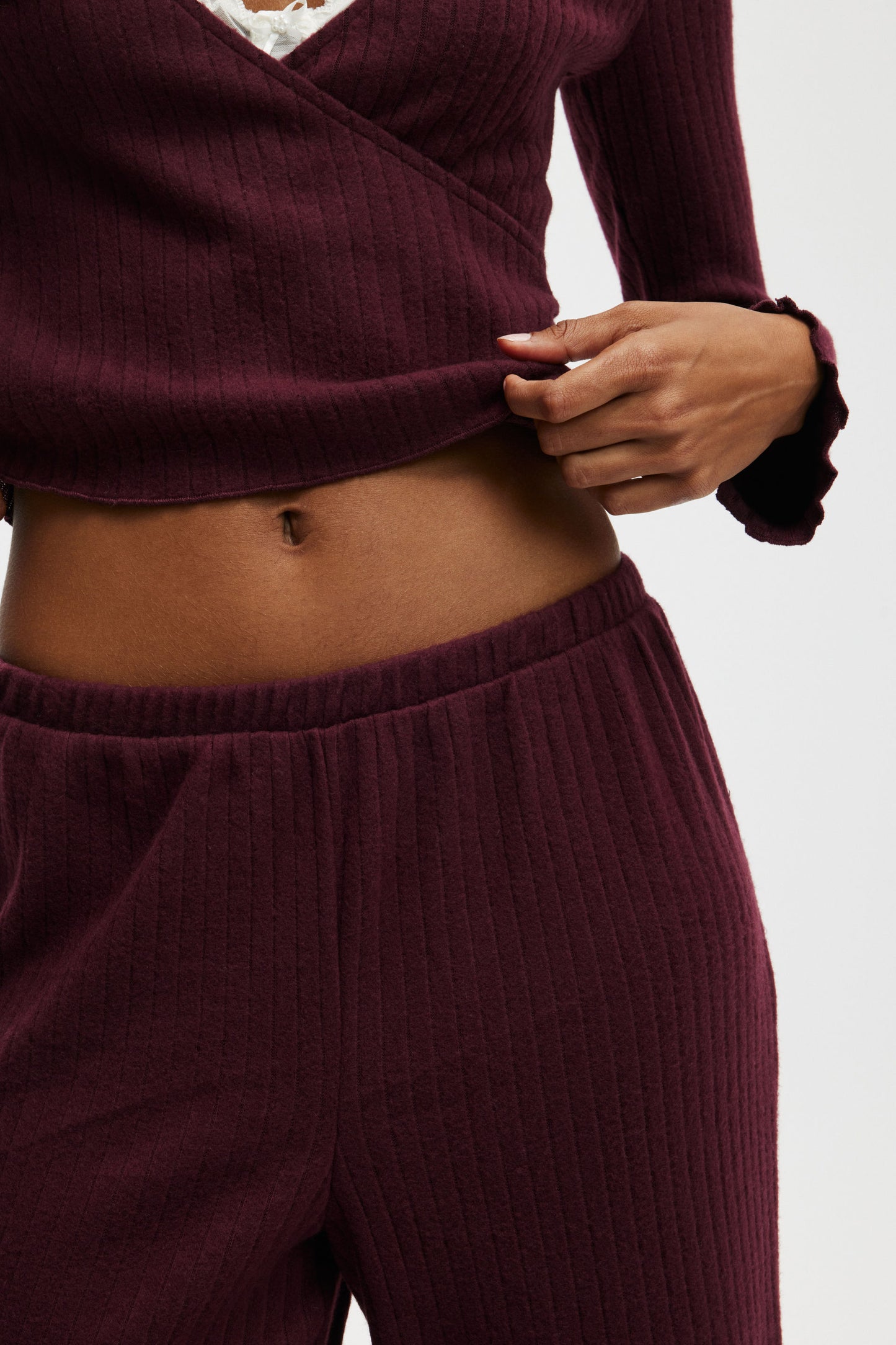 Super Soft Ribbed Straight Leg Pant