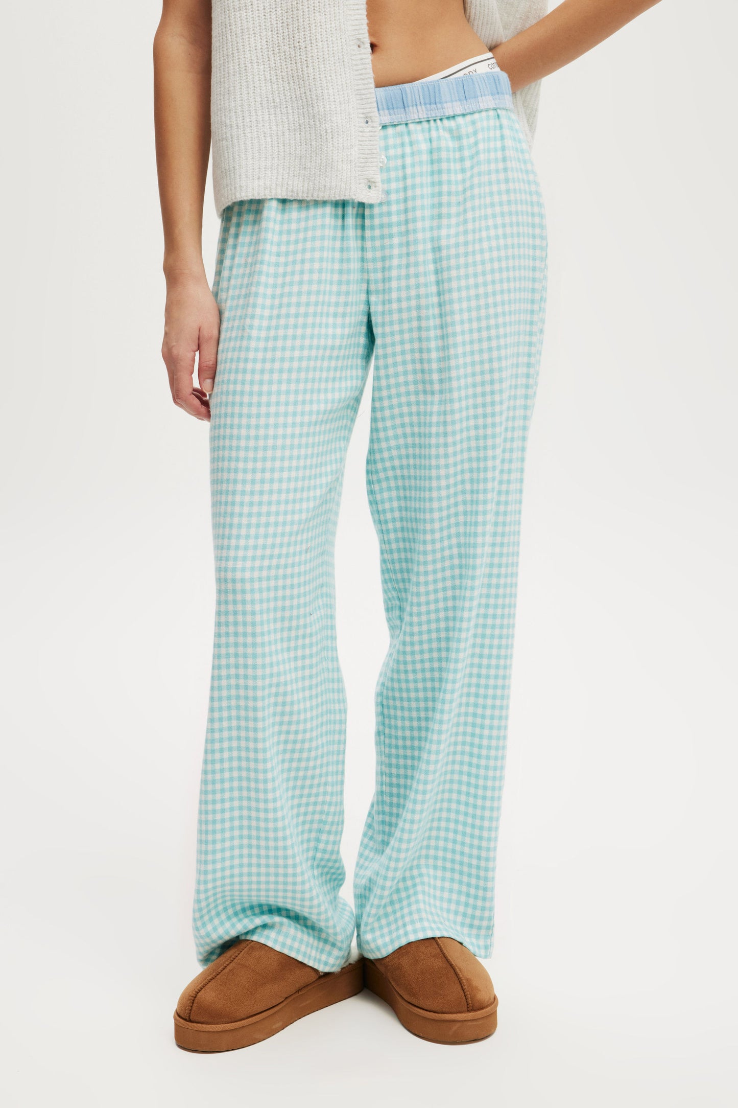 Flannel Wide Leg Pant