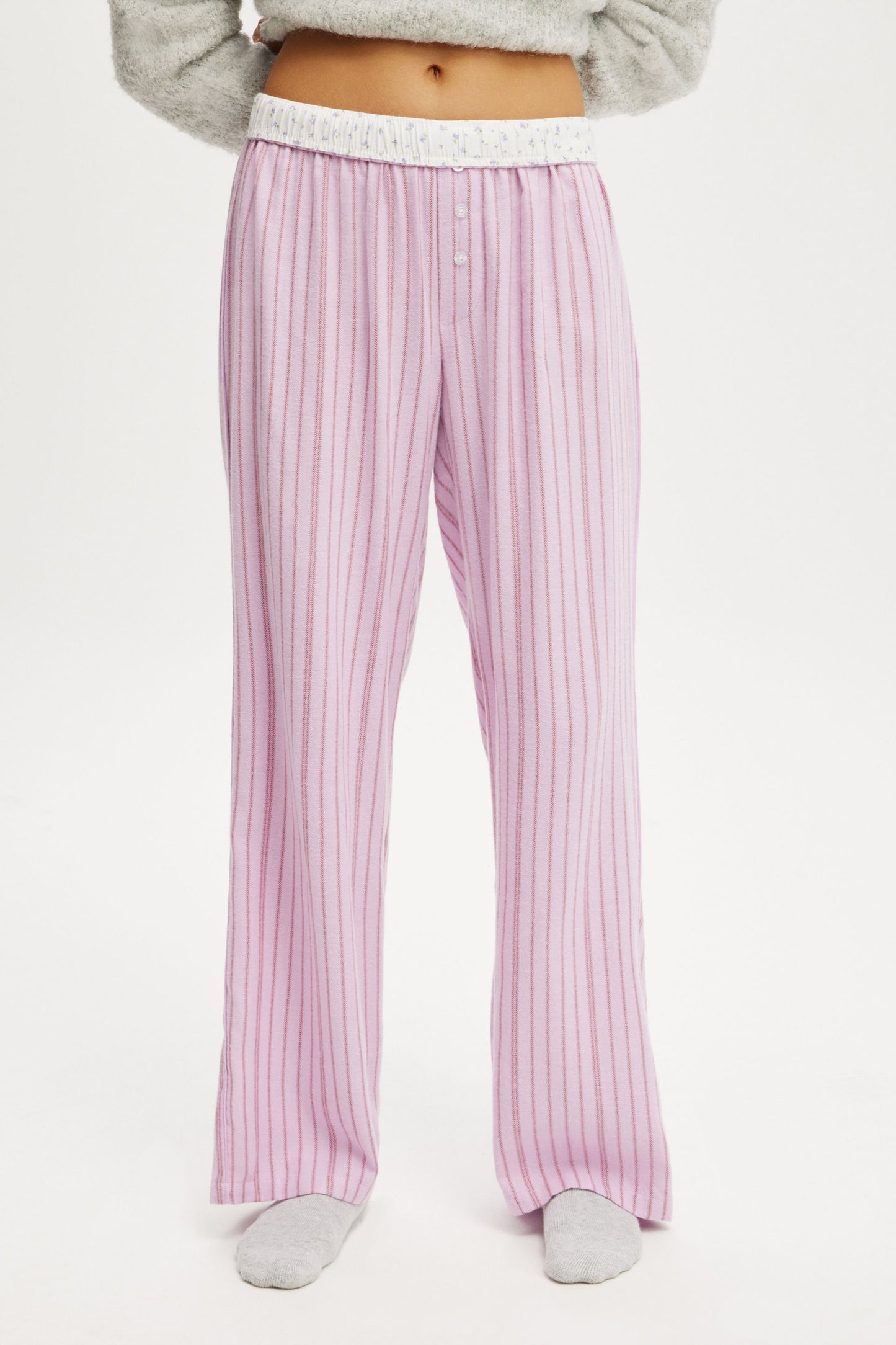 Flannel Wide Leg Pant