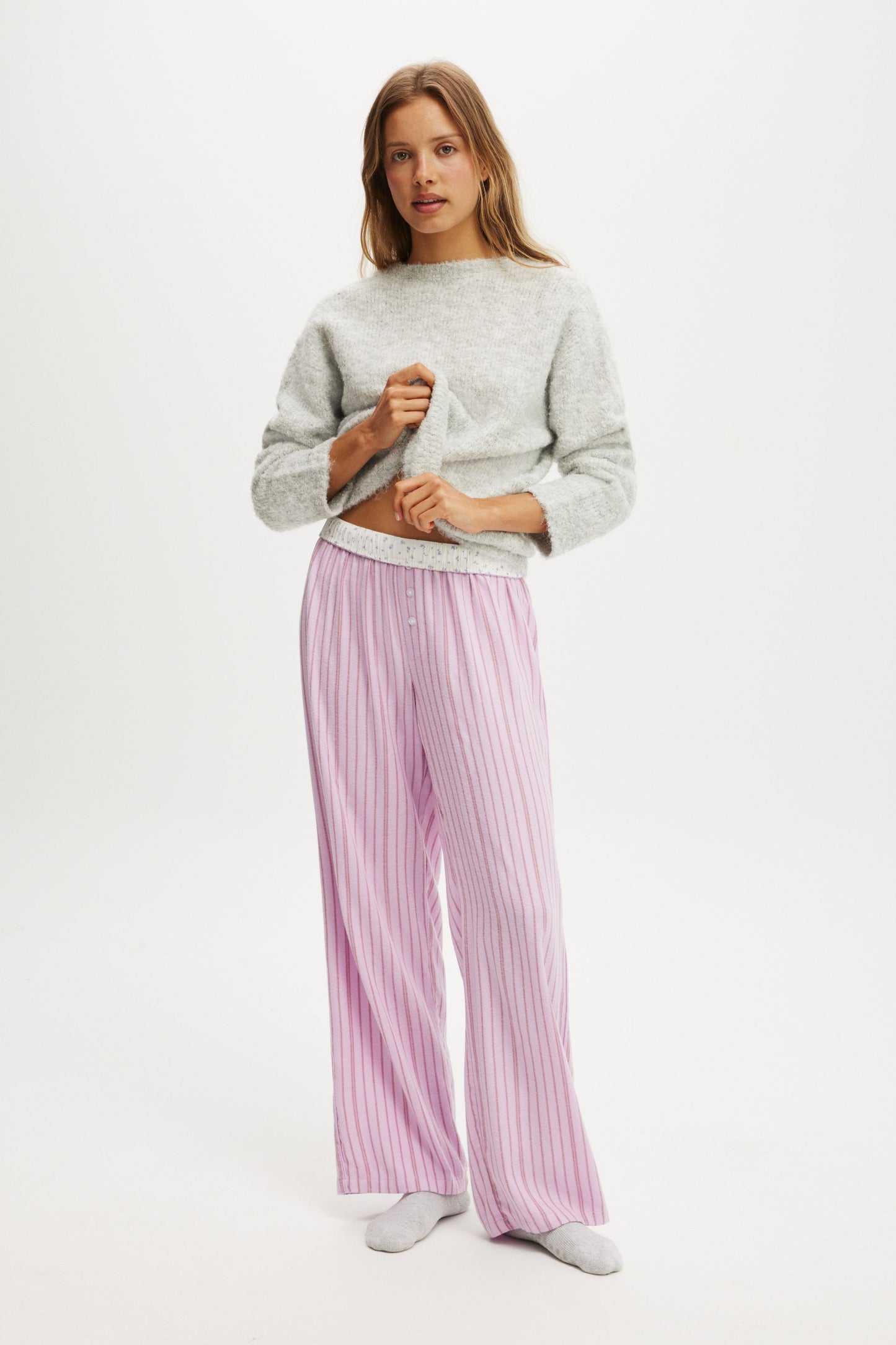 Flannel Wide Leg Pant
