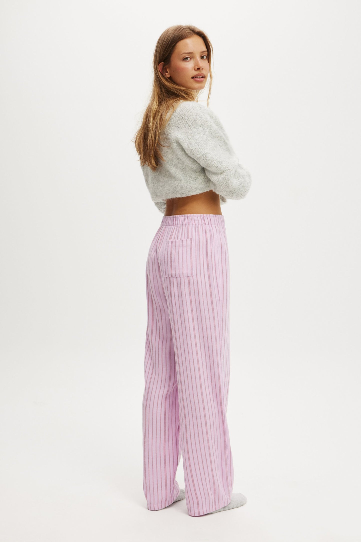 Flannel Wide Leg Pant