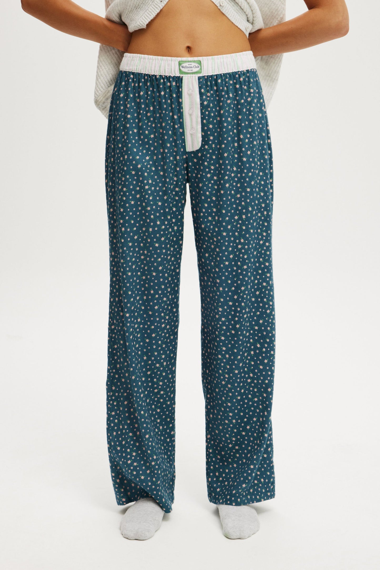Flannel Wide Leg Pant